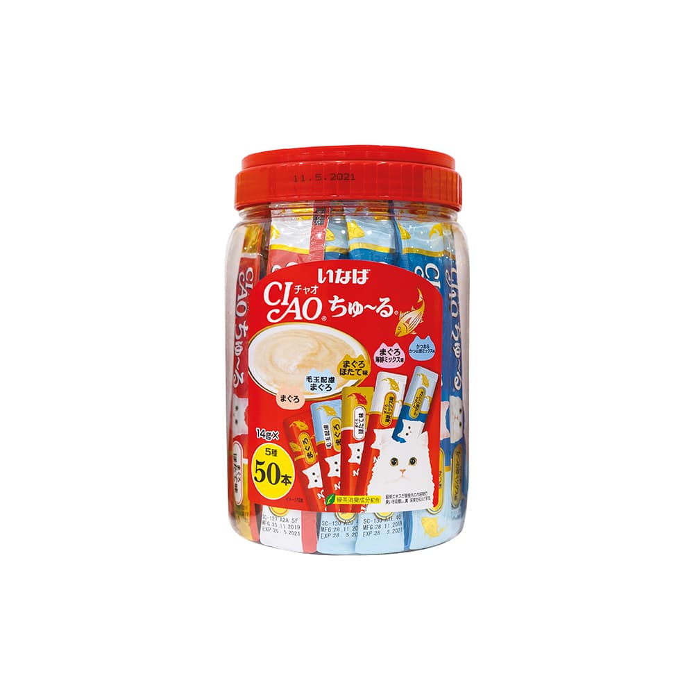 Ciao Churu Festival Tube Cat Treats (Tuna Mix), 14g x 50