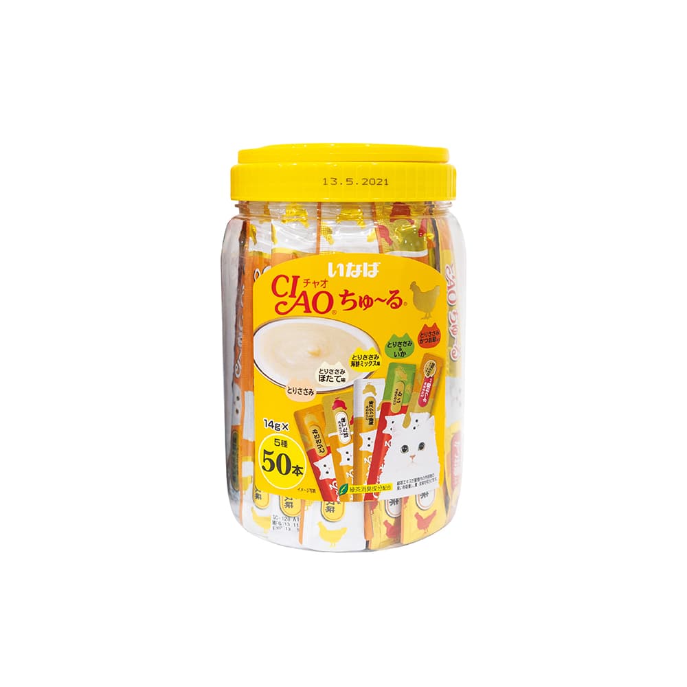 Ciao Churu Festival Tube Cat Treats (Chicken MIx), 14g x 50