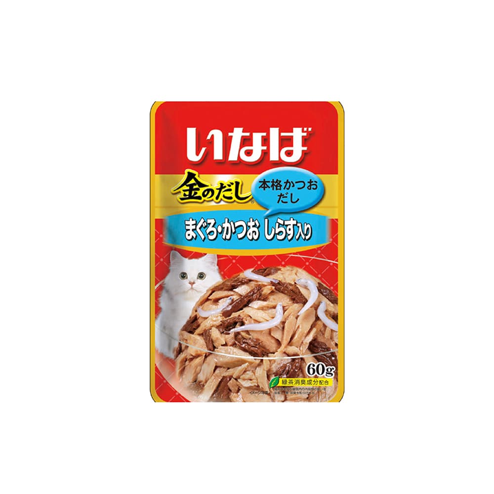 Ciao Golden Stock Pouch in Jelly Wet Cat Food (Whitebait), 60g x 12