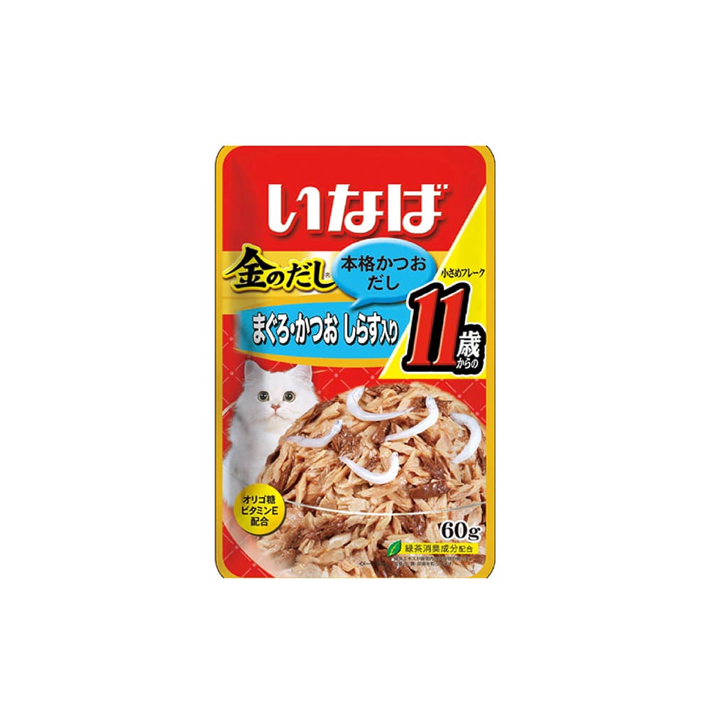 Ciao Golden Stock Pouch in Jelly Wet Cat Food (Tuna Flakes & Whitebait), 60g