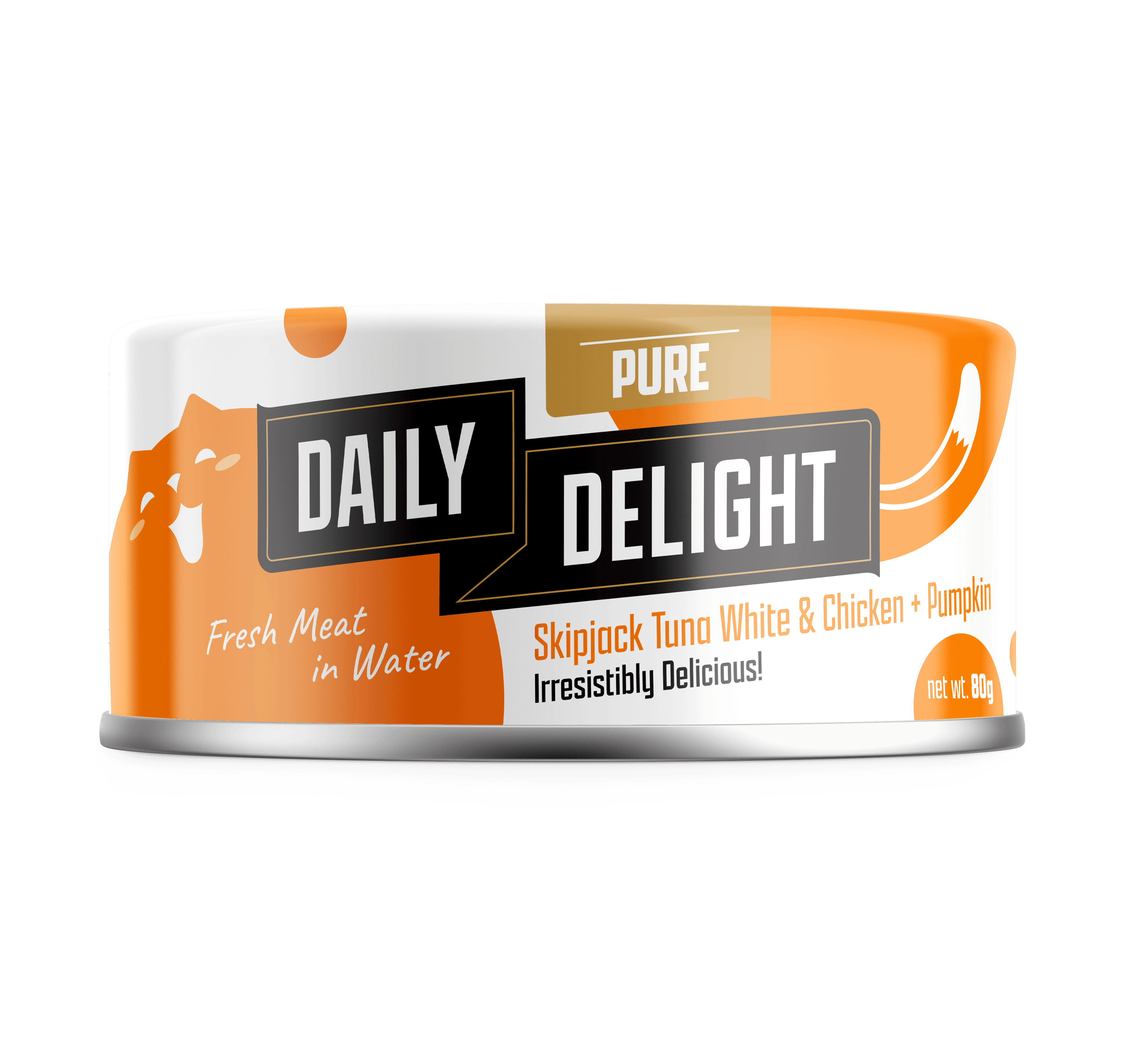 Daily Delight Pure Skipjack Tuna & Chicken Wet Cat Food (Pumpkin), 80g