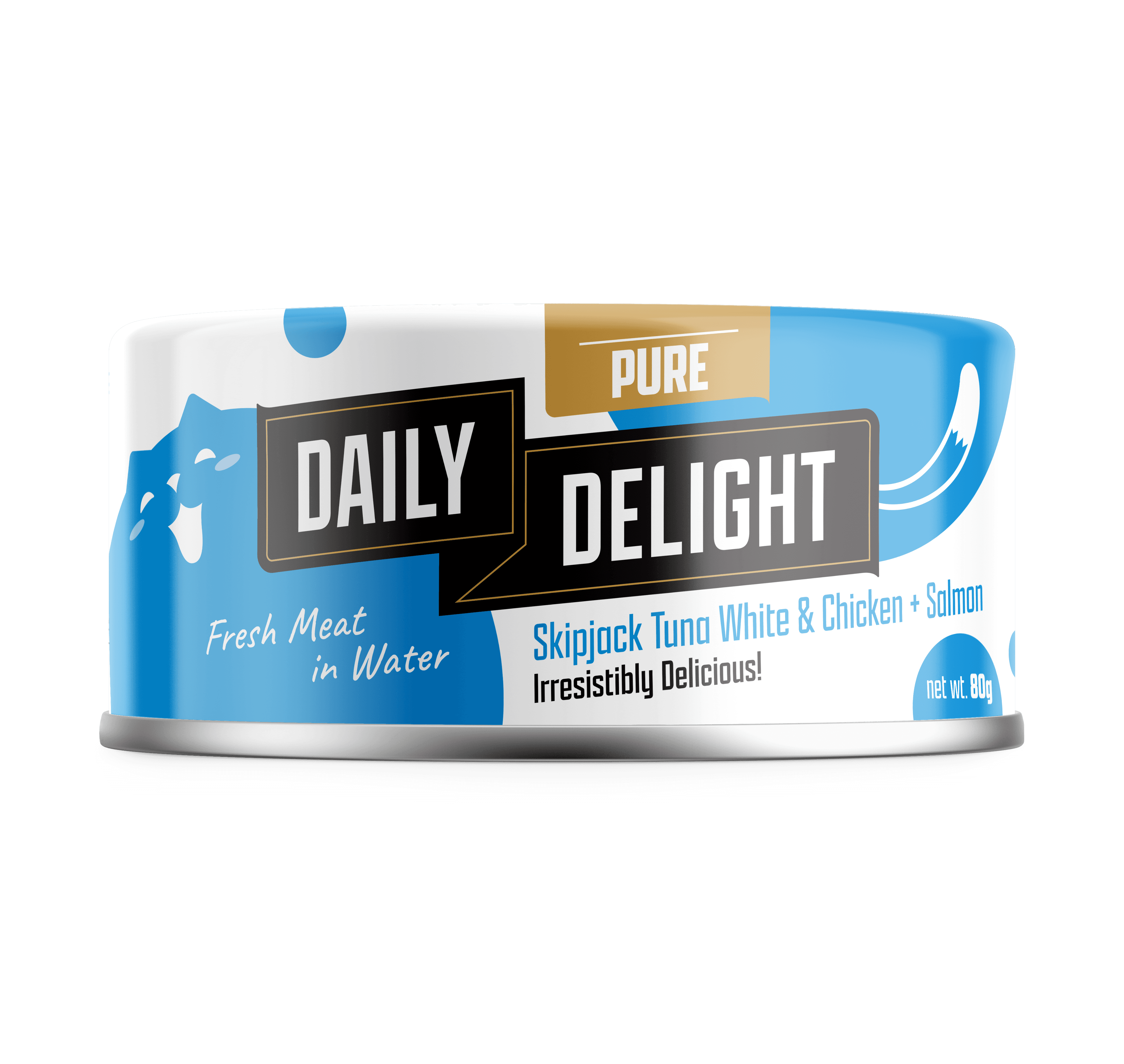 Daily Delight Pure Skipjack Tuna & Chicken Wet Cat Food (Salmon), 80g