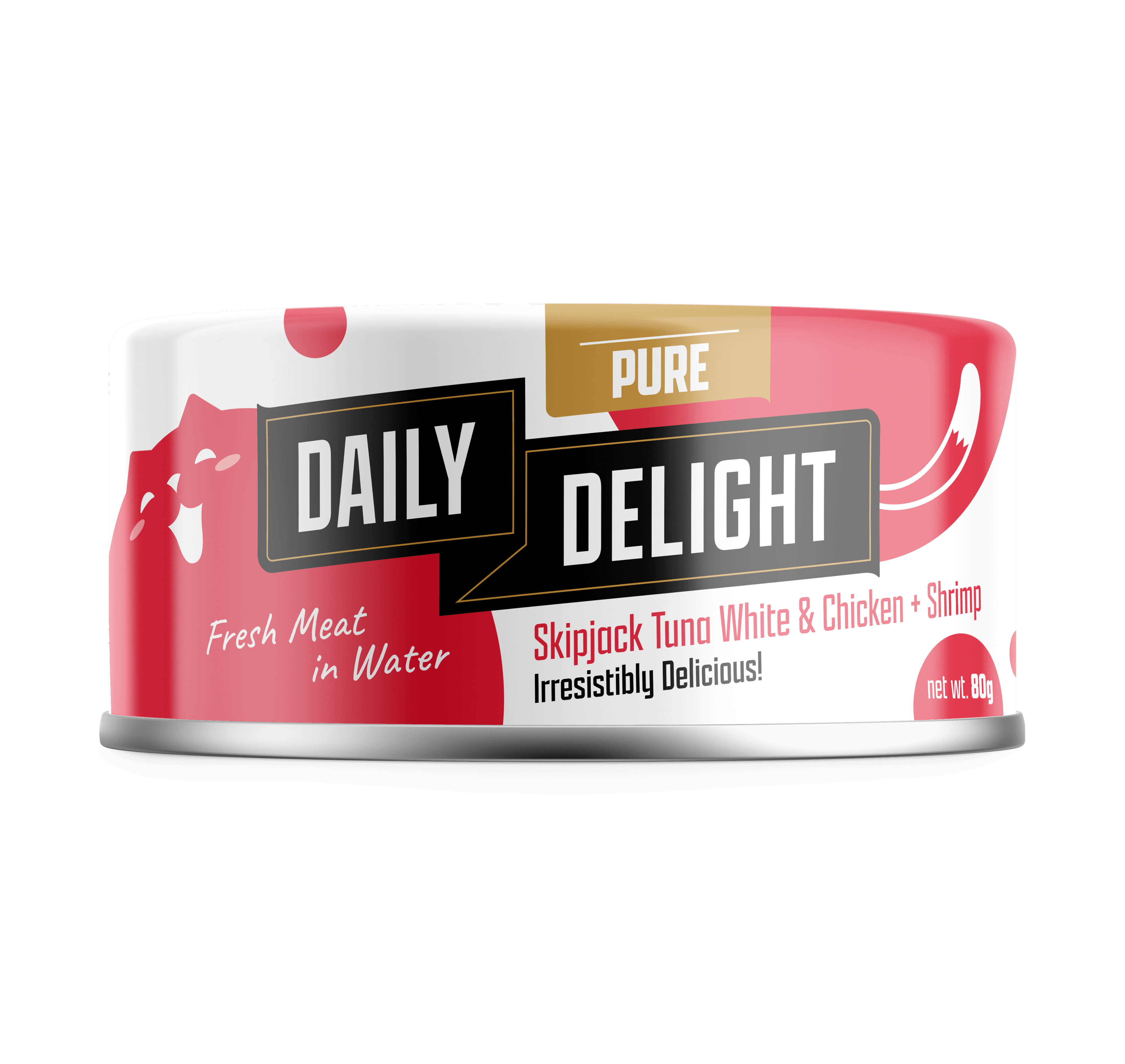 Daily Delight Pure Skipjack Tuna & Chicken Wet Cat Food (Shrimp), 80g