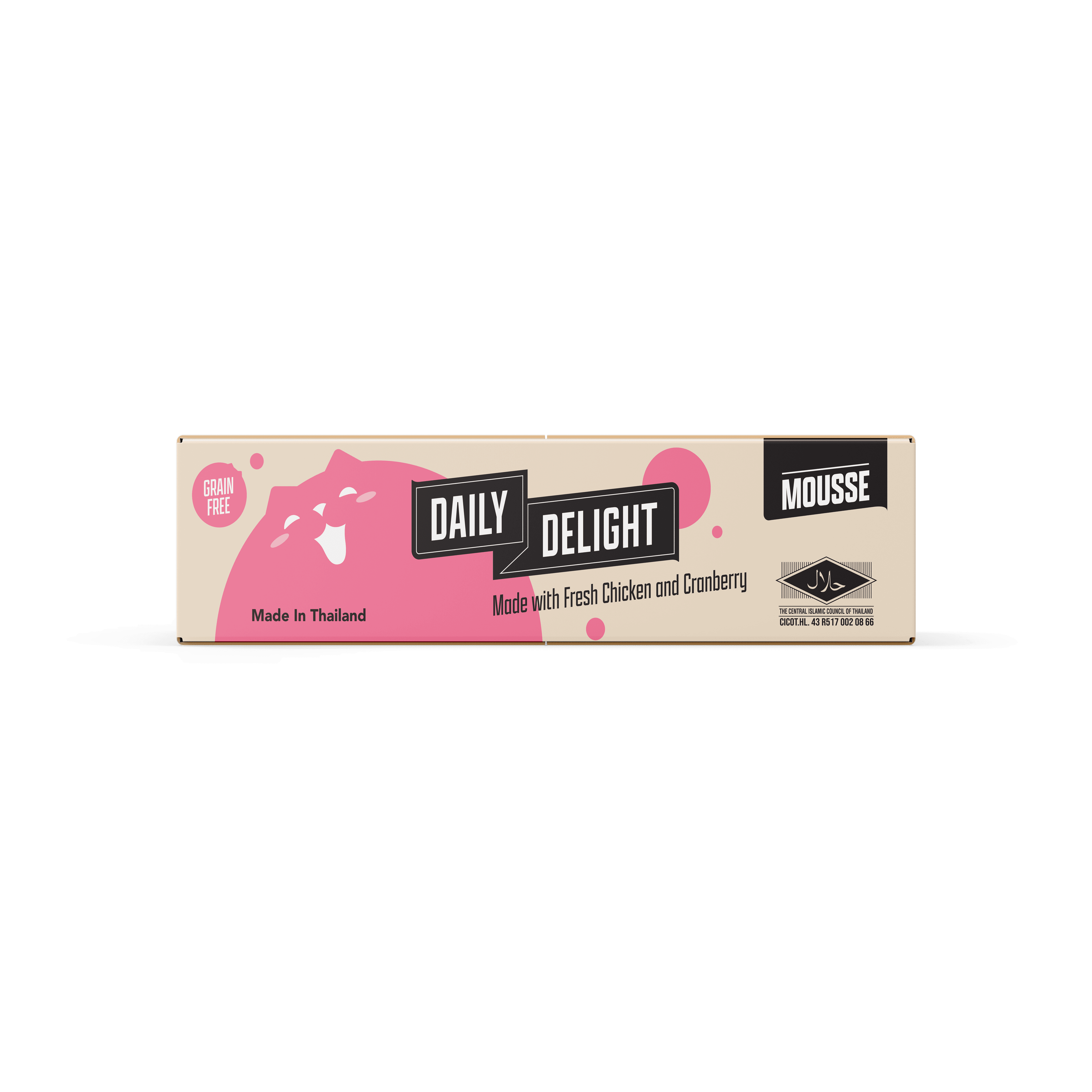 Daily Delight Mousse Wet Cat Food (Chicken & Cranberry), 70g x 24