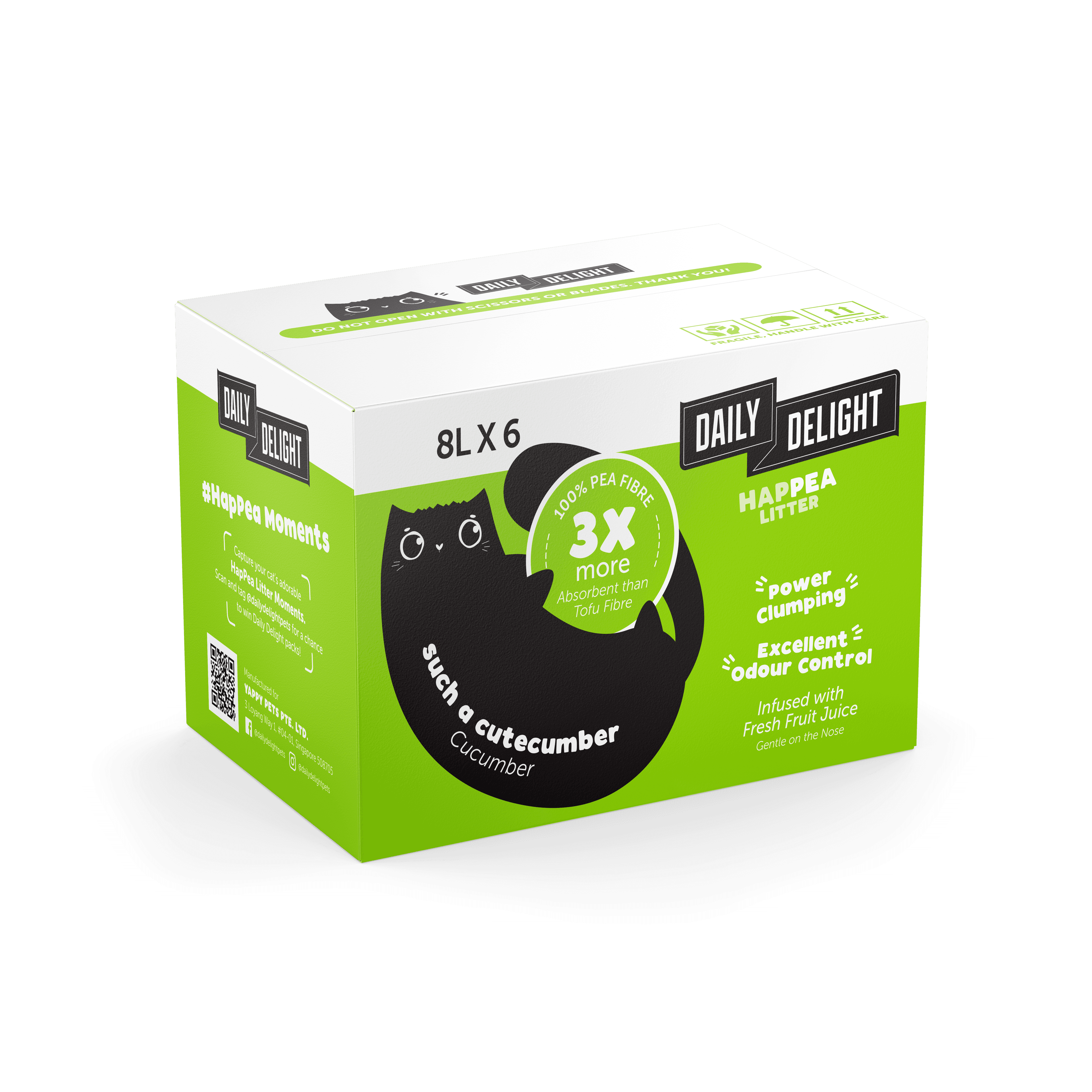 Daily Delight HAPPEA Cat Litter (Such a Cutecumber), 8L x 6