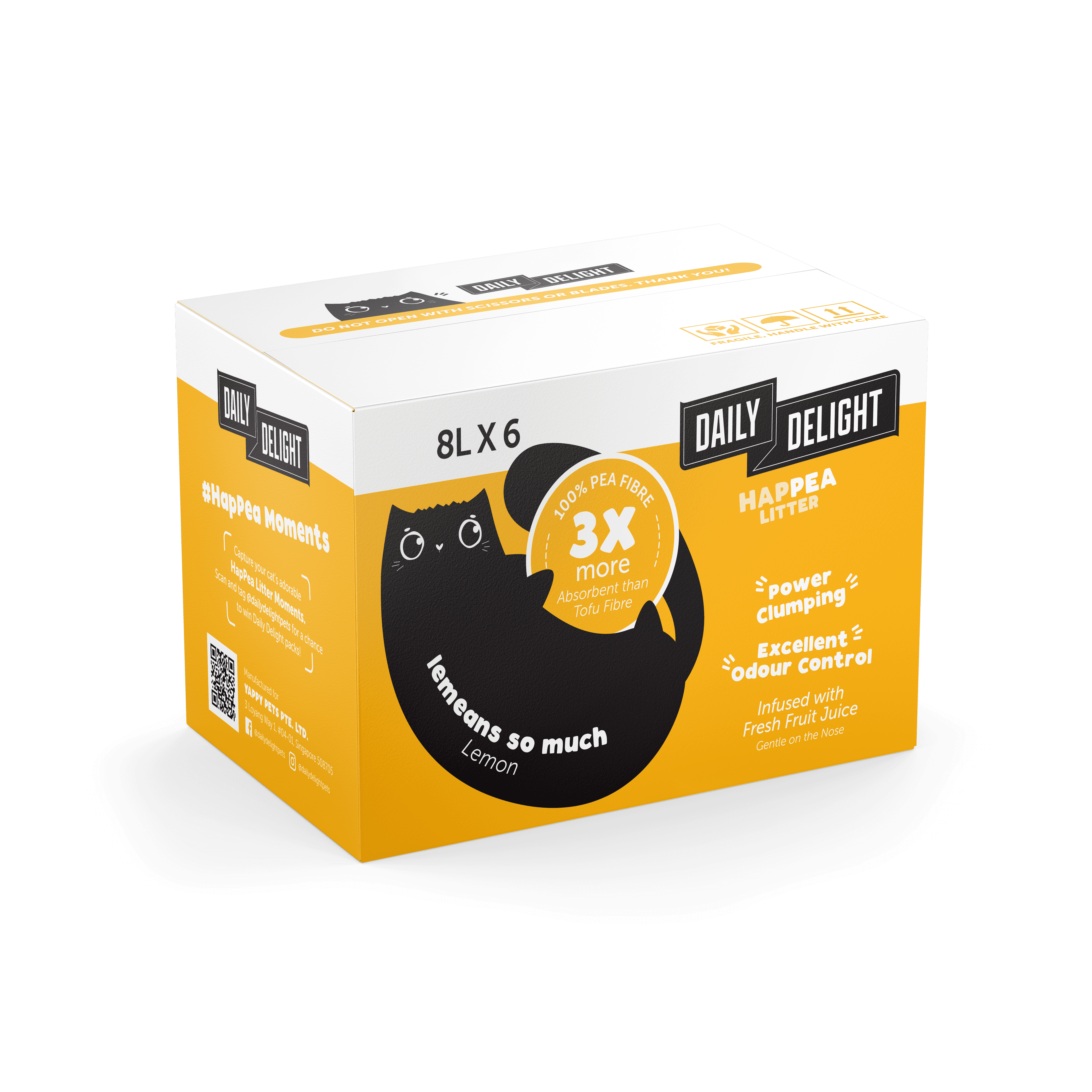 Daily Delight HAPPEA Cat Litter (Lemeans So Much), 8L x 6