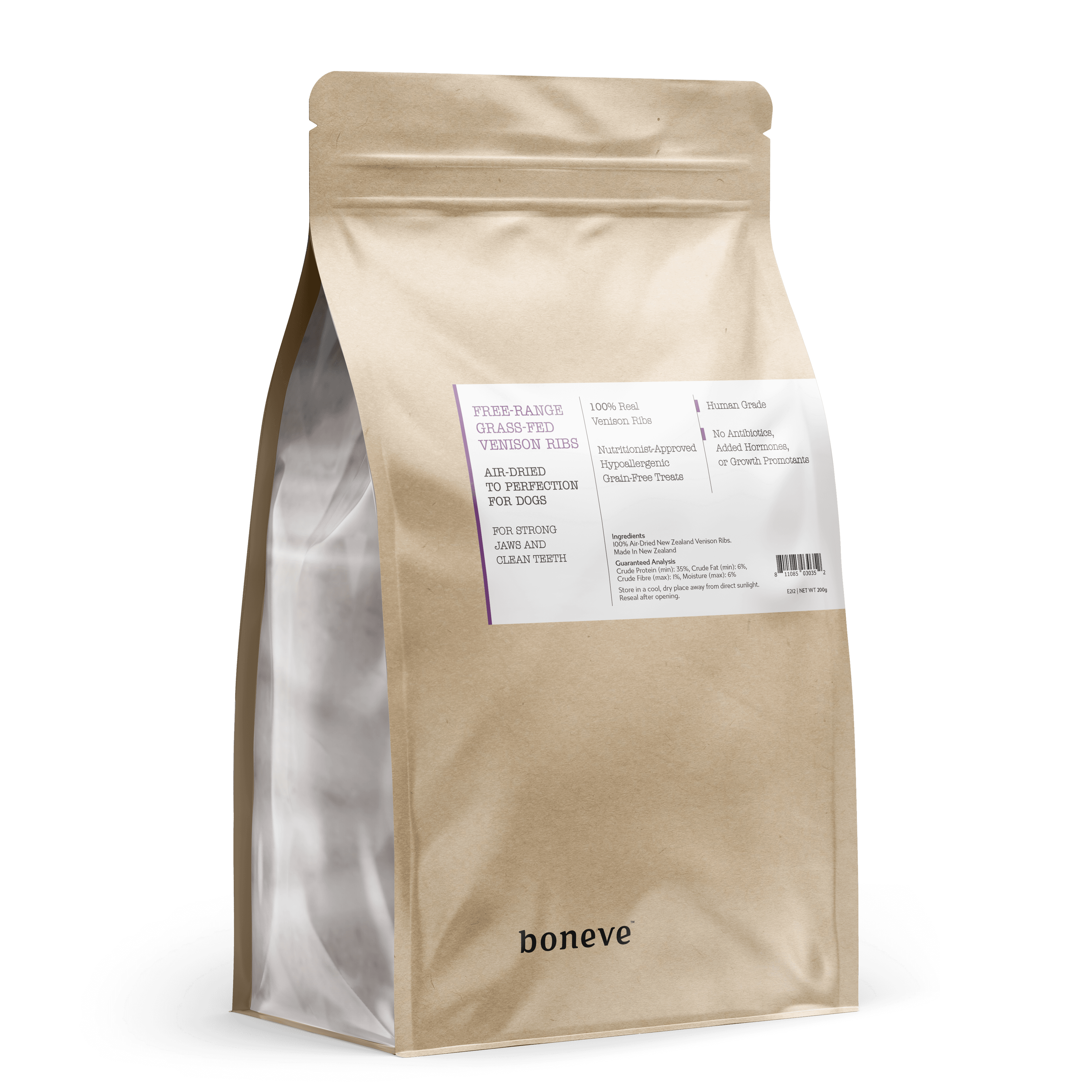 Boneve Air Dried Dog Treats (Venison Ribs), 200g
