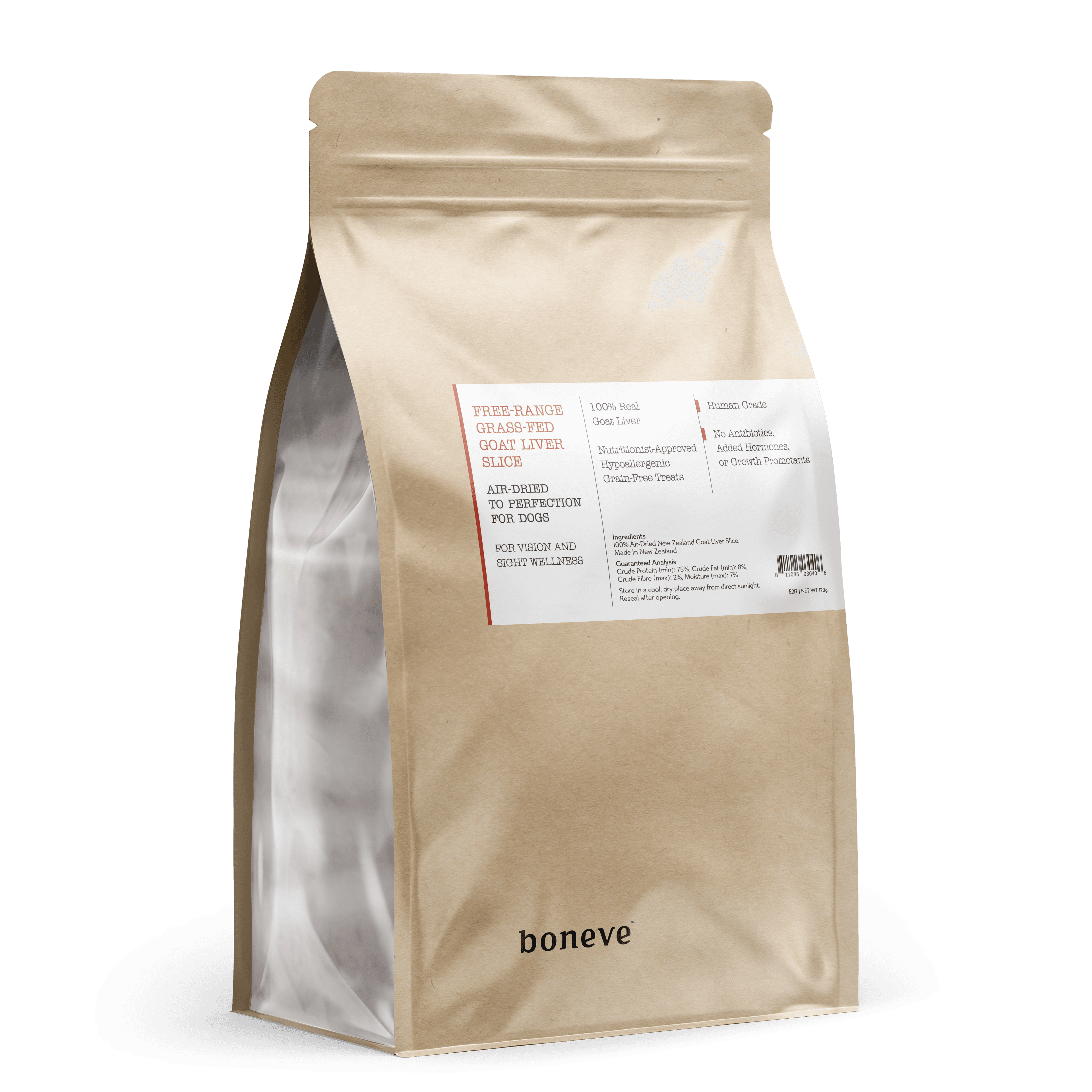 Boneve Air Dried Dog Treats (Goat Liver), 120g