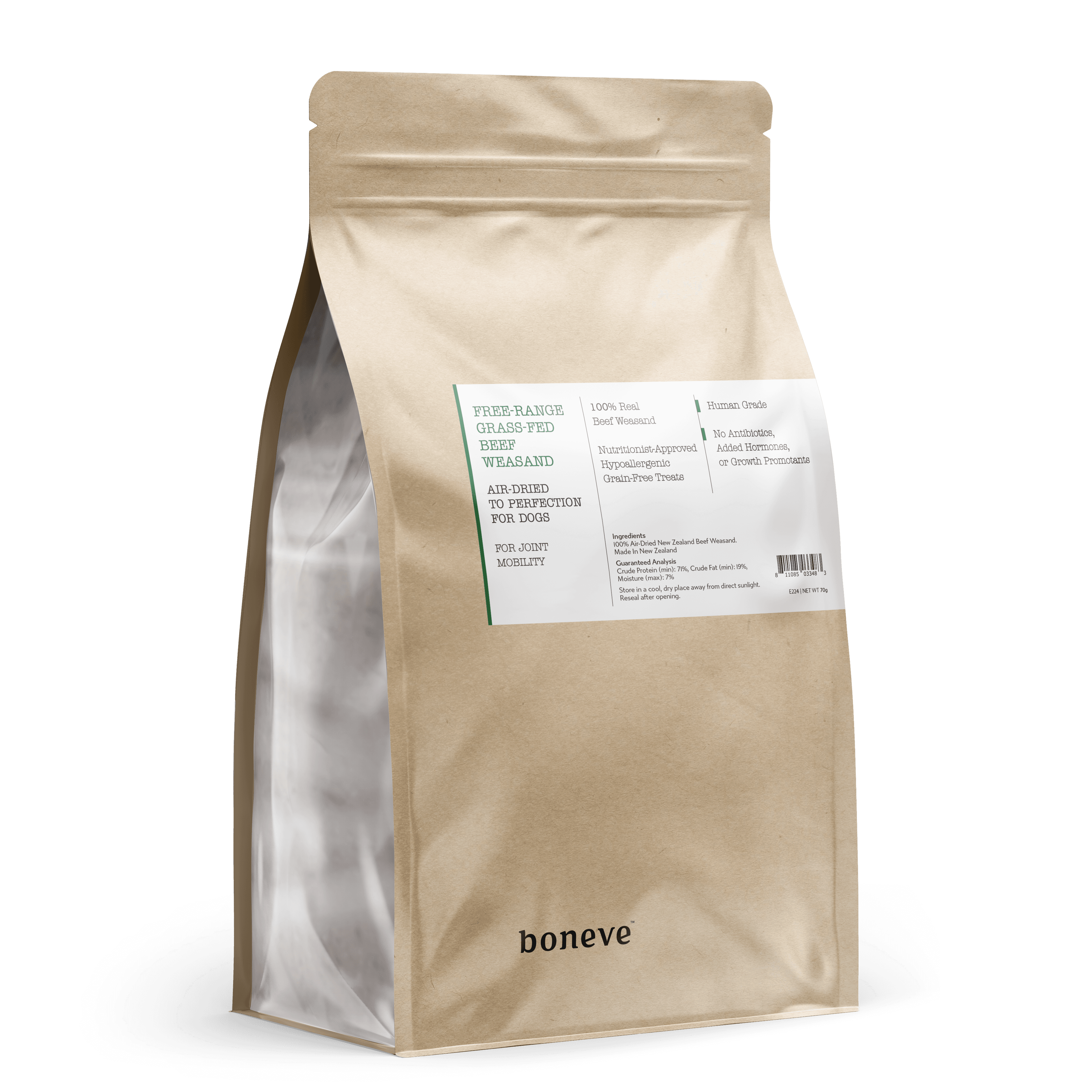 Boneve Air Dried Dog Treats (Beef Weasand), 70g