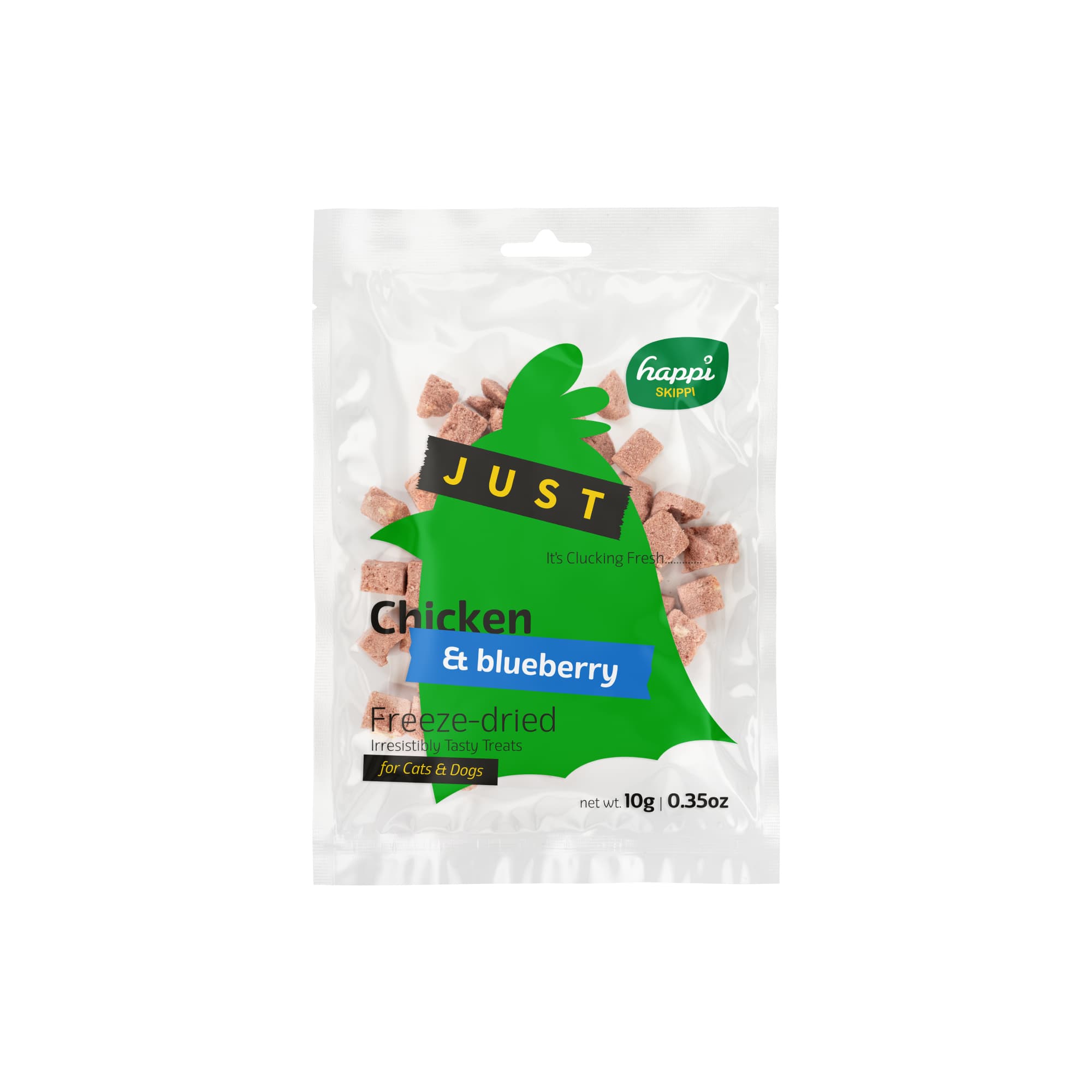 Happi Skippi Just Freeze-dried Treats For Cats and Dogs (Chicken & Blueberry), 10g