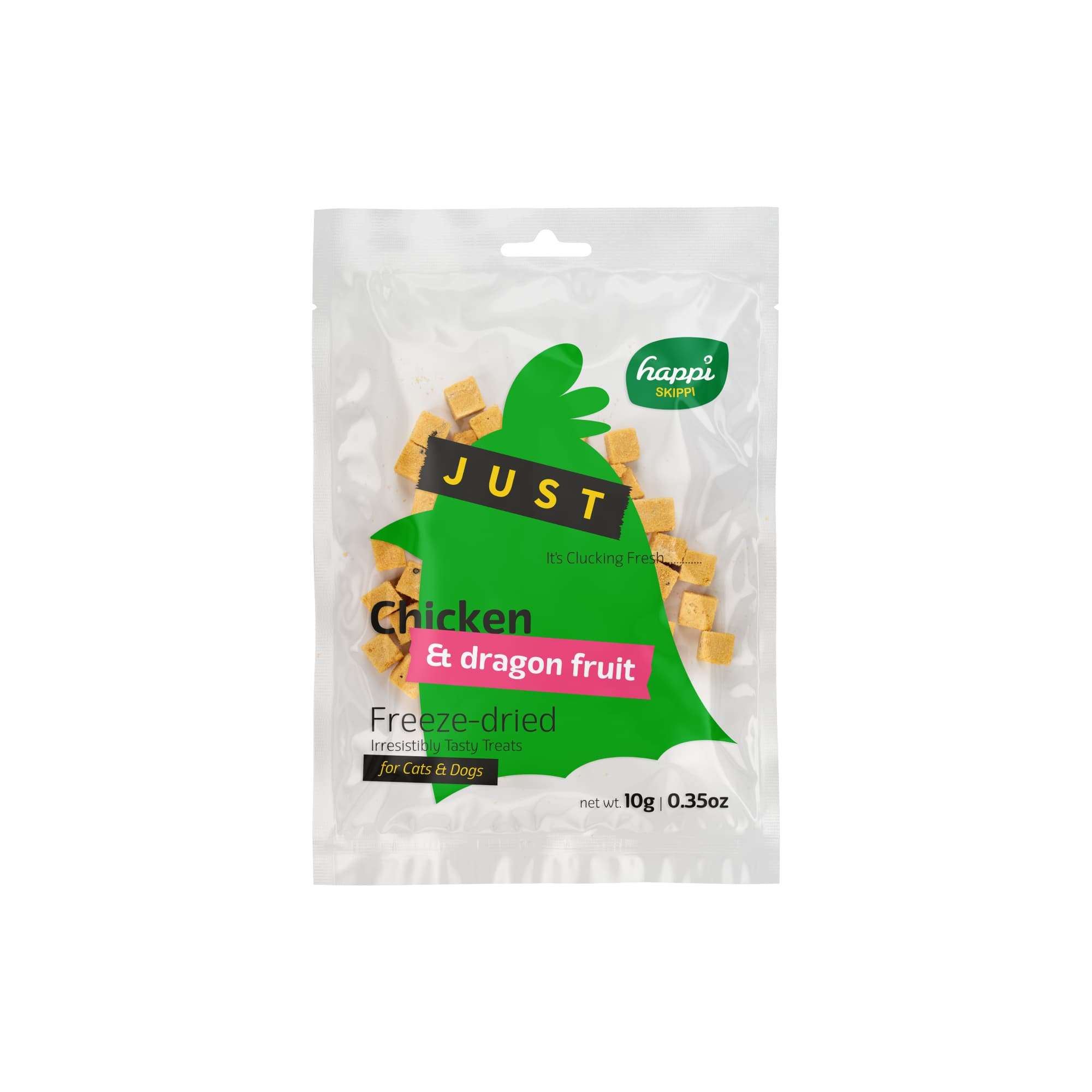 Happi Skippi Just Freeze-dried Treats For Cats and Dogs (Chicken & Dragon fruit), 10g