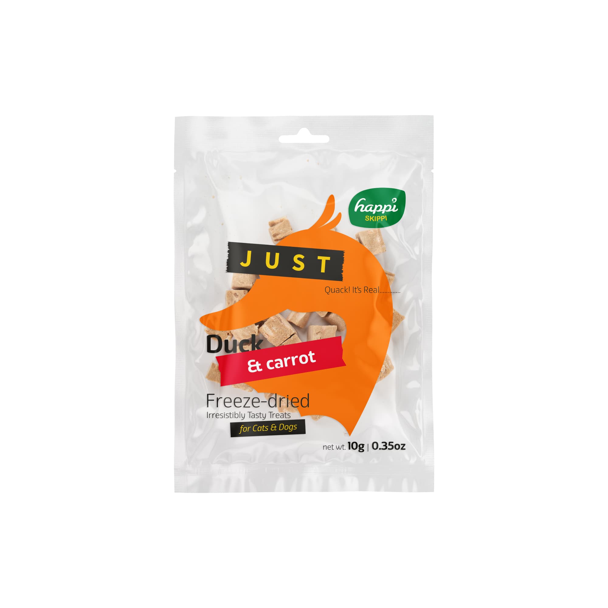 Happi Skippi Just Freeze-dried Treats For Cats and Dogs (Duck & Carrot), 10g