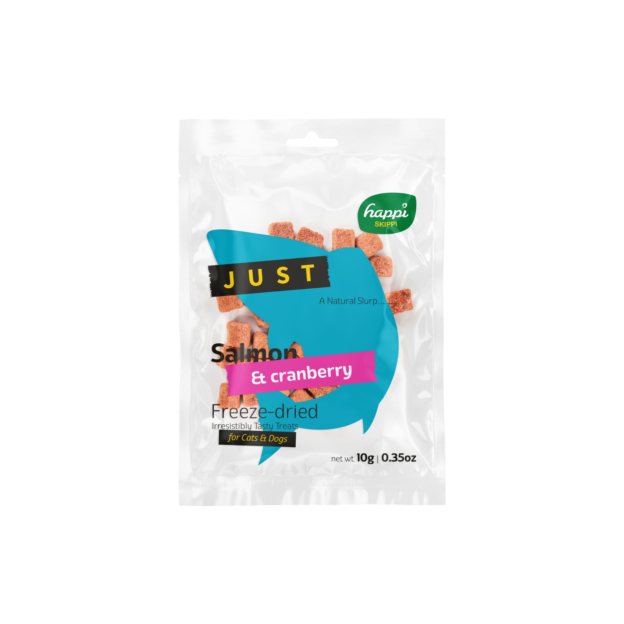 Happi Skippi Just Freeze-dried Treats For Cats and Dogs (Salmon & Cranberry), 10g