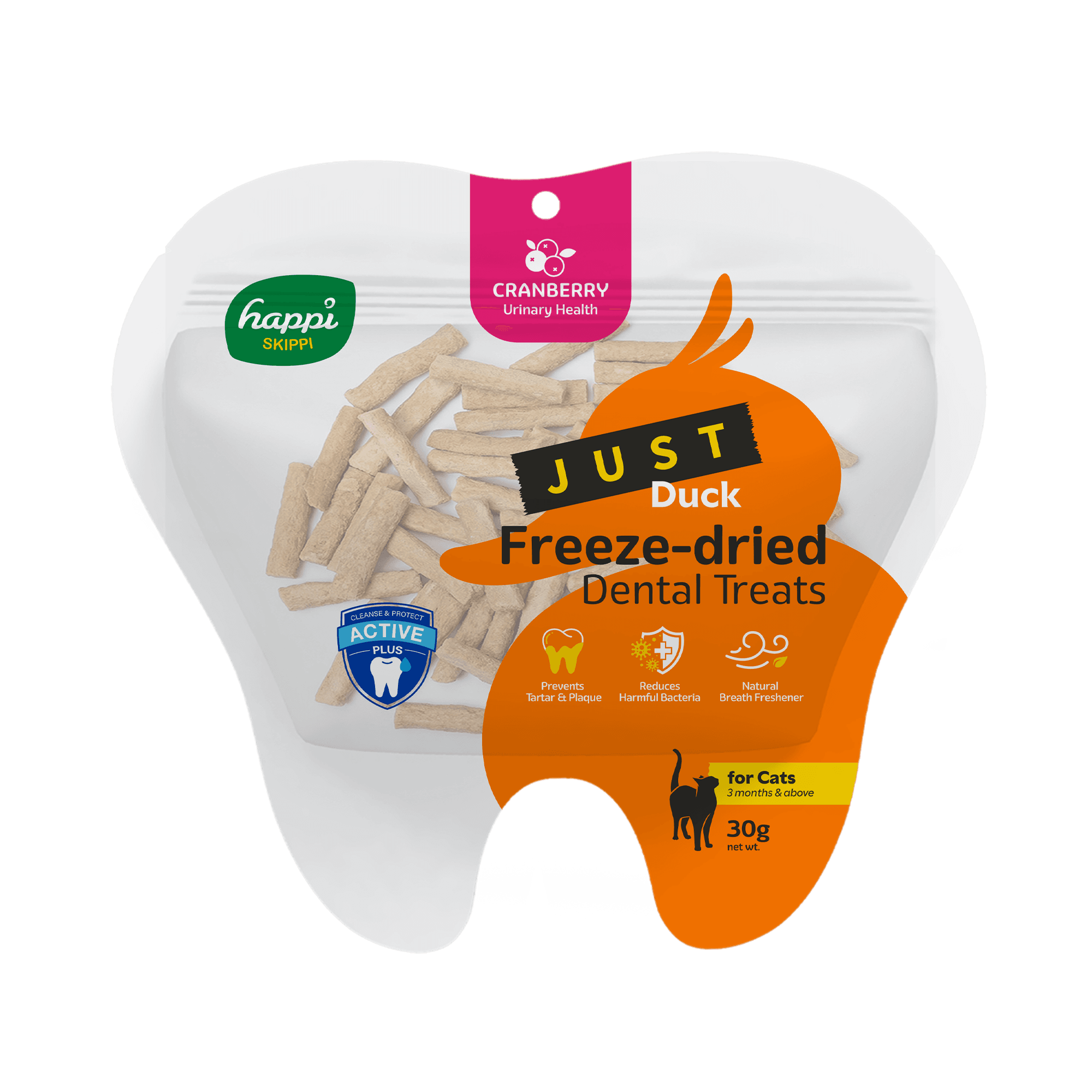 Happi Skippi Just Freeze-dried Dental Treats For Cats (Duck & Cranberry), 30g