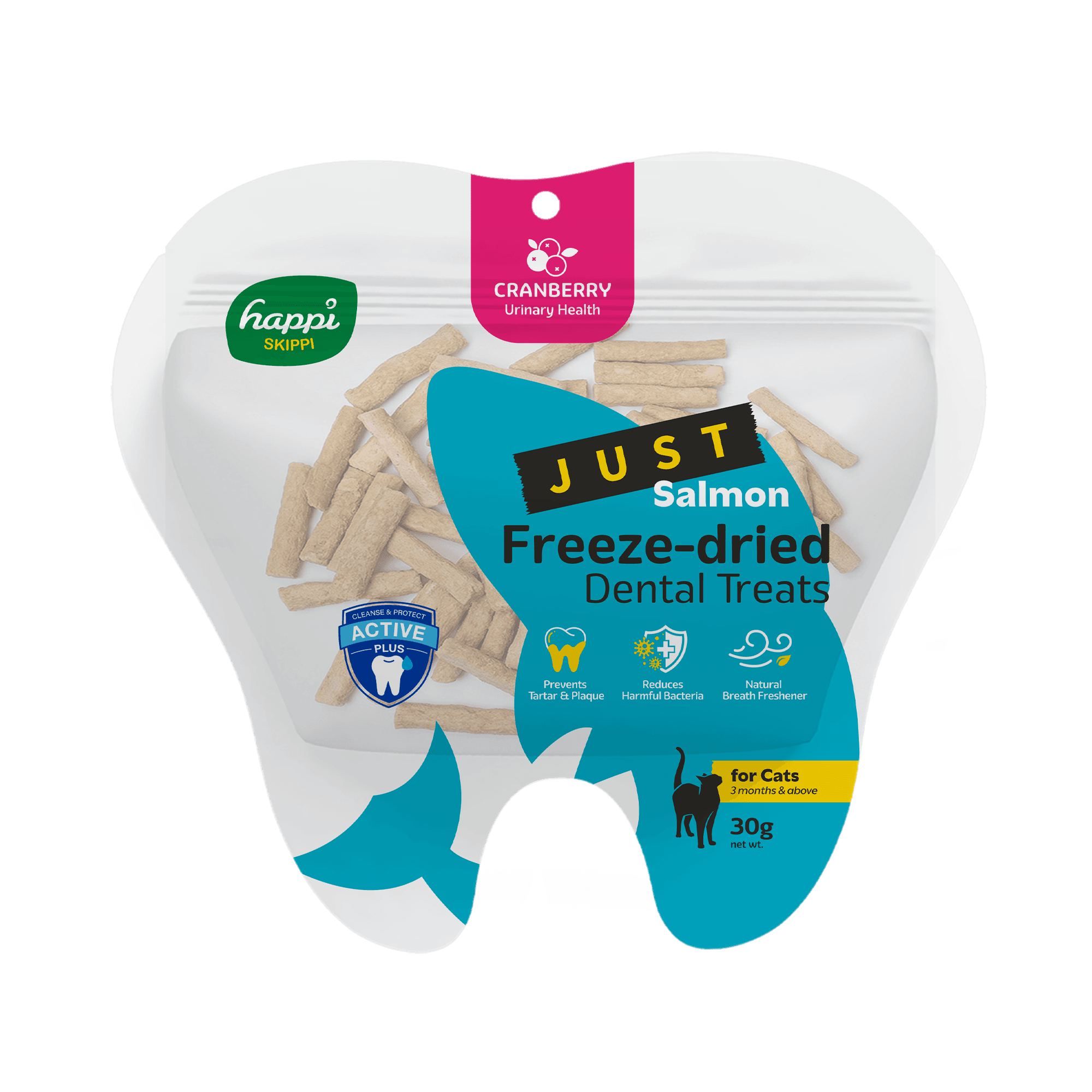 Happi Skippi Just Freeze-dried Dental Treats For Cats (Salmon & Cranberry), 30g
