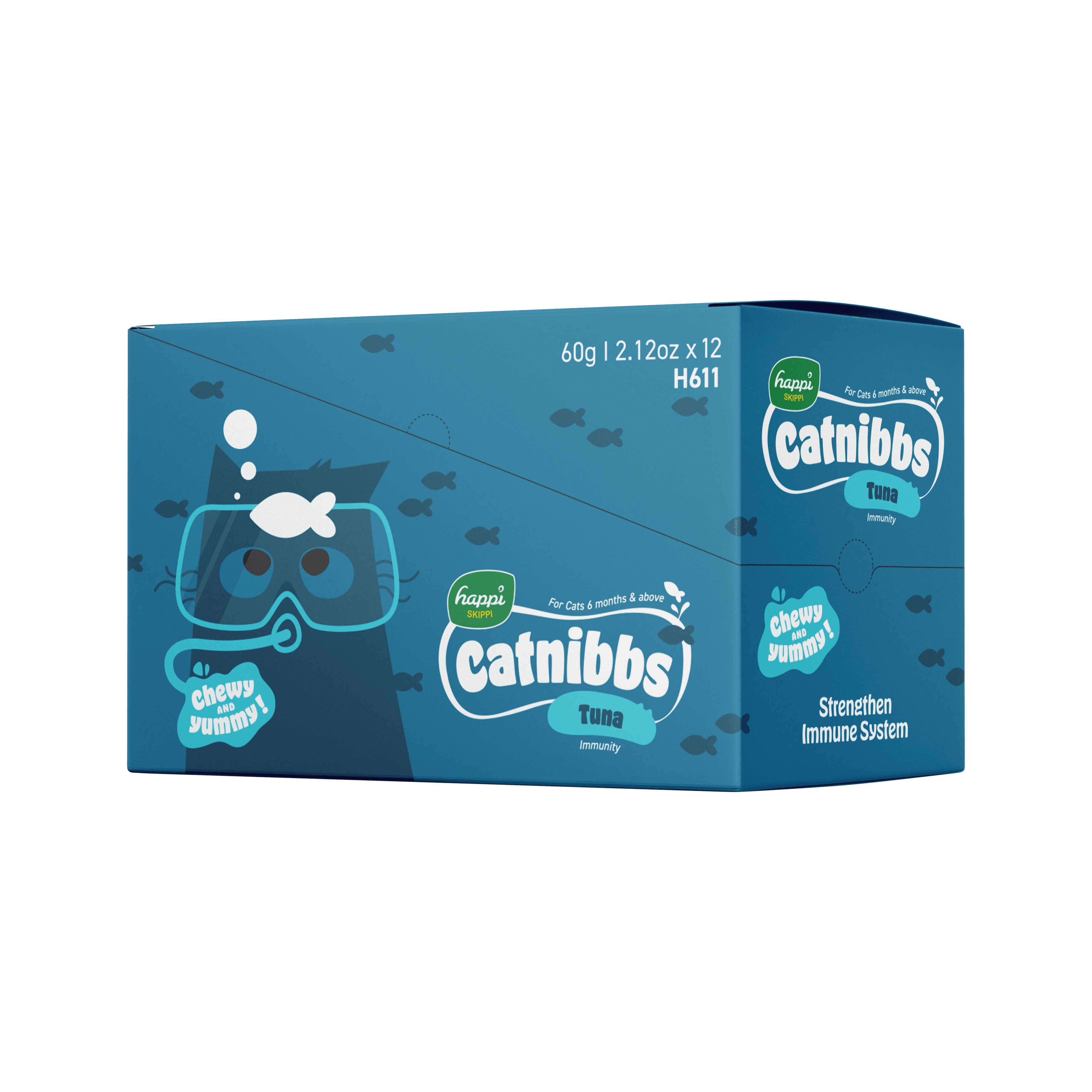 Happi Skippi Catnibbs Cat Treats (Tuna), 60g x 12