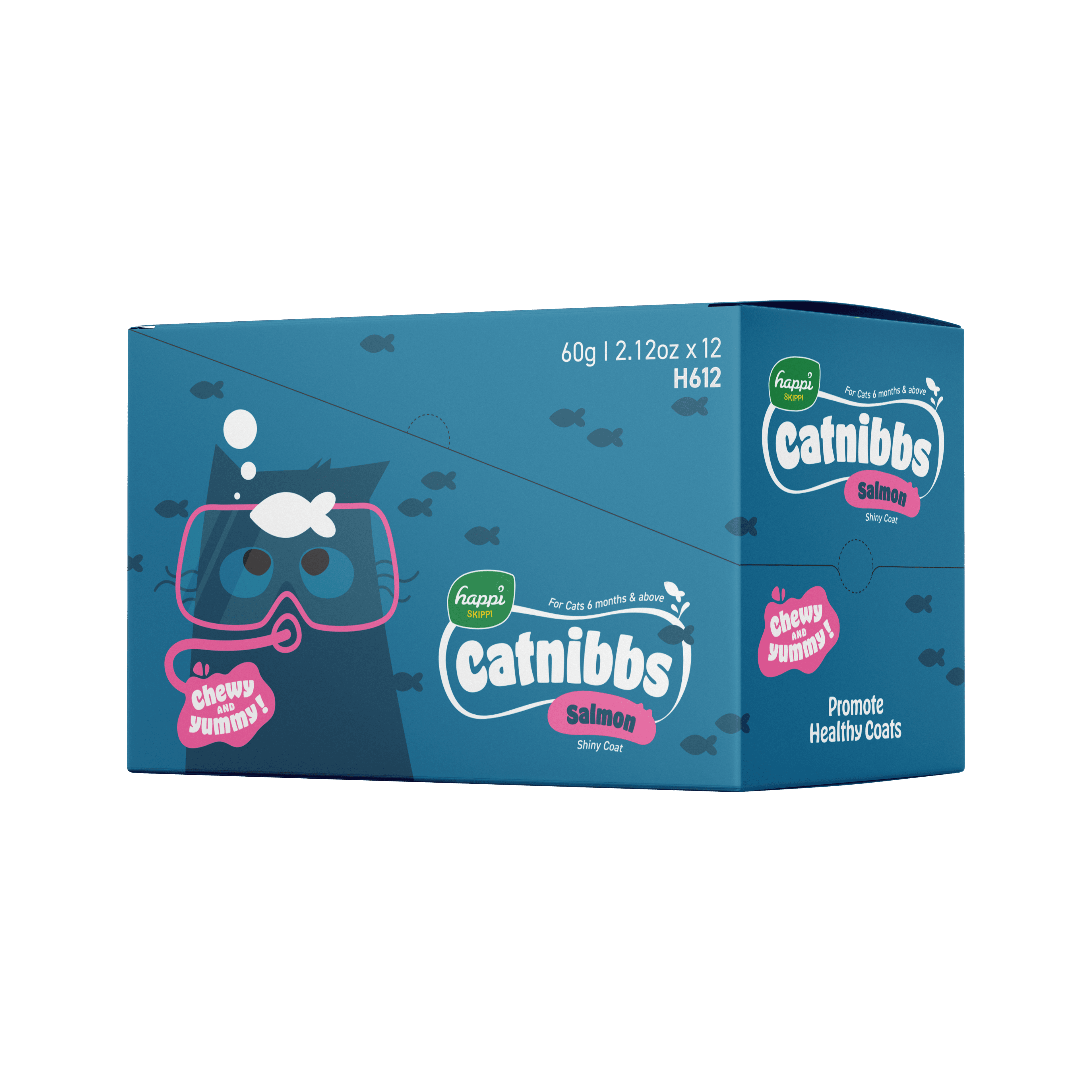 Happi Skippi Catnibbs Cat Treats (Salmon), 60g x 12