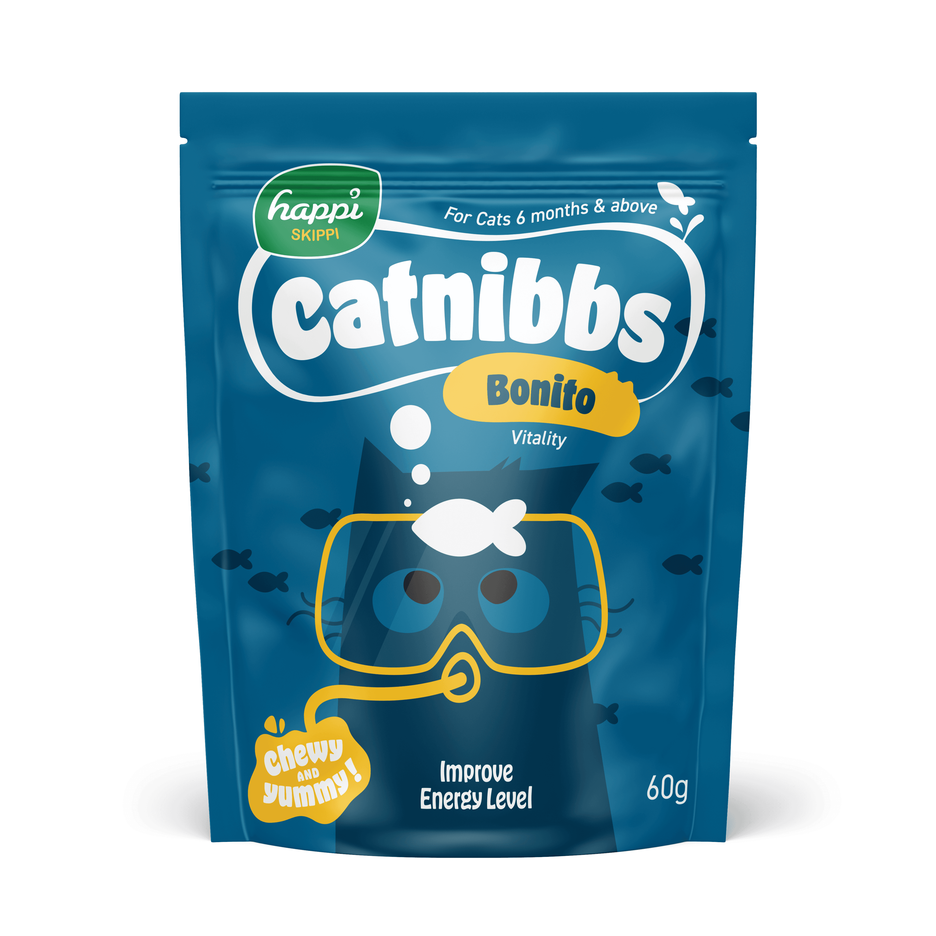 Happi Skippi Catnibbs Cat Treats (Bonito), 60g