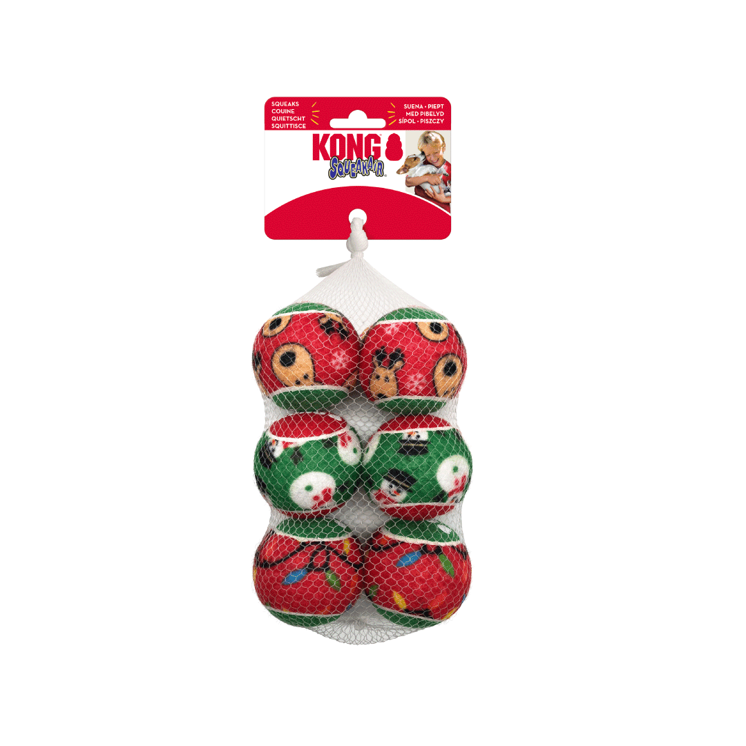 KONG Holiday SqueakAir® Balls (Small), 6pcs