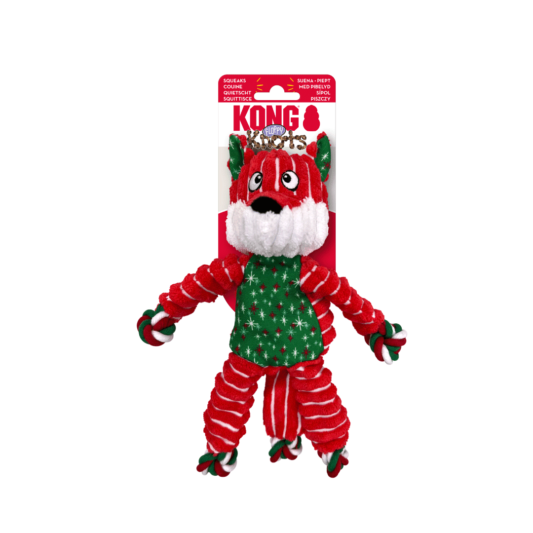 KONG Holiday Floppy Knots Fox (Small/Medium), 1pcs