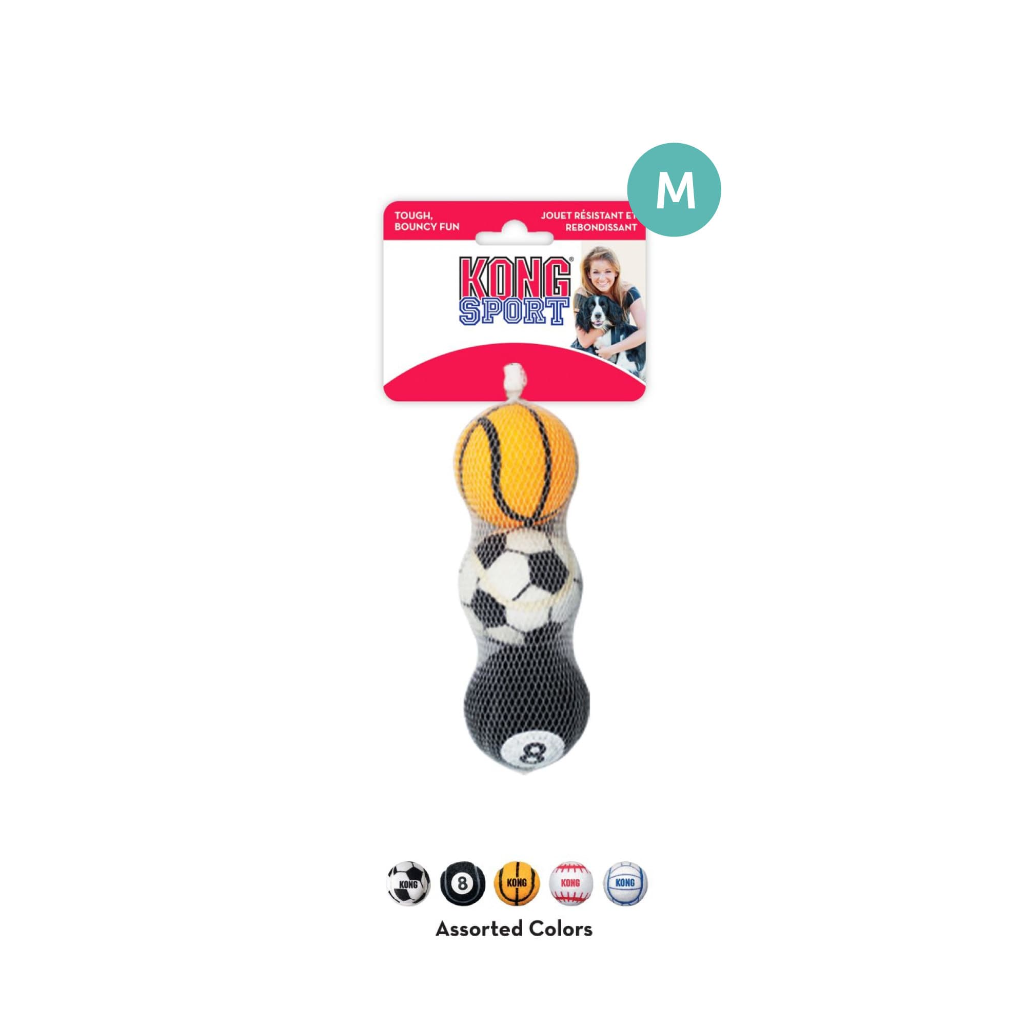 KONG Sport Balls Assorted (Medium), 3pcs