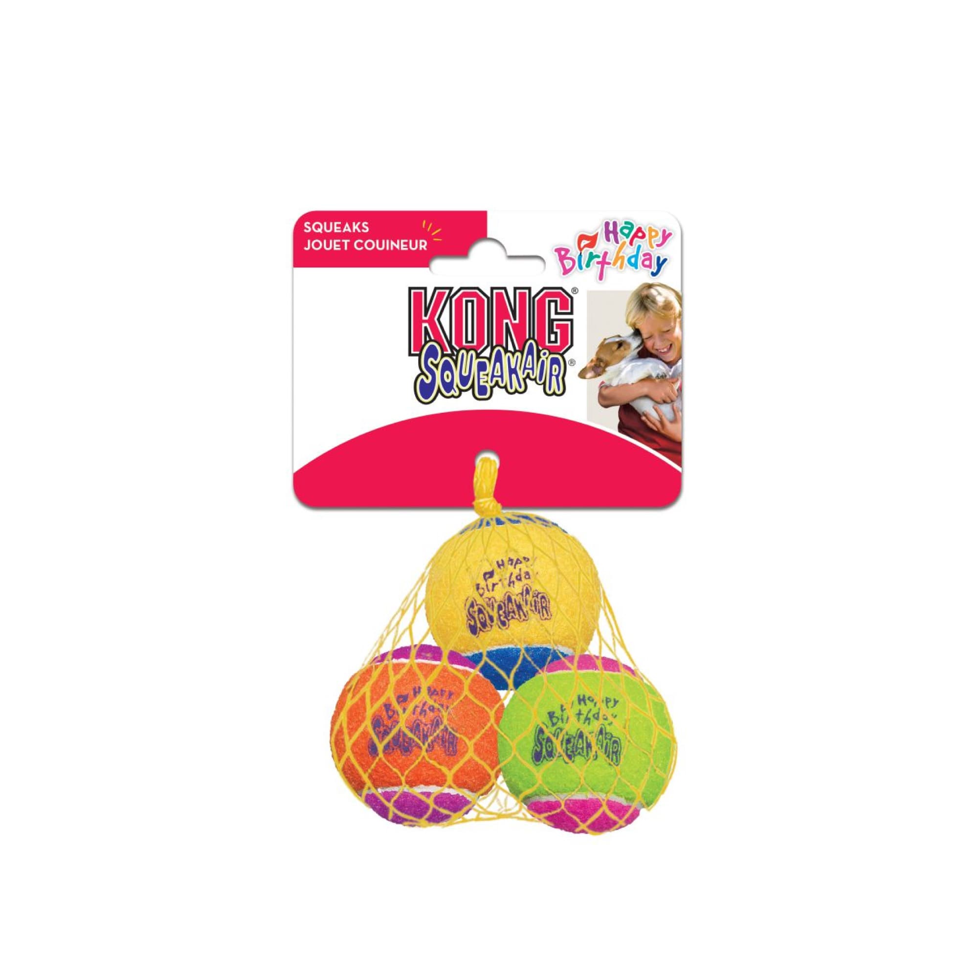 KONG SqueakAir Birthday Balls (Medium), 3pcs