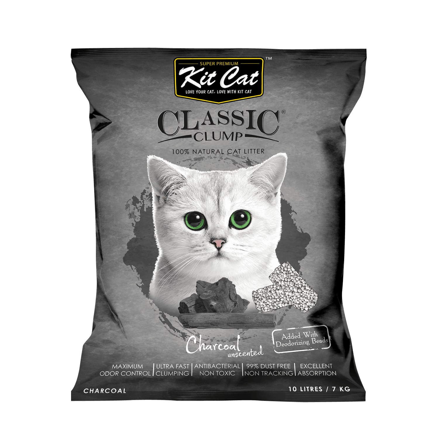 Kitcat Cat Litter 10L/7kg (Charcoal)