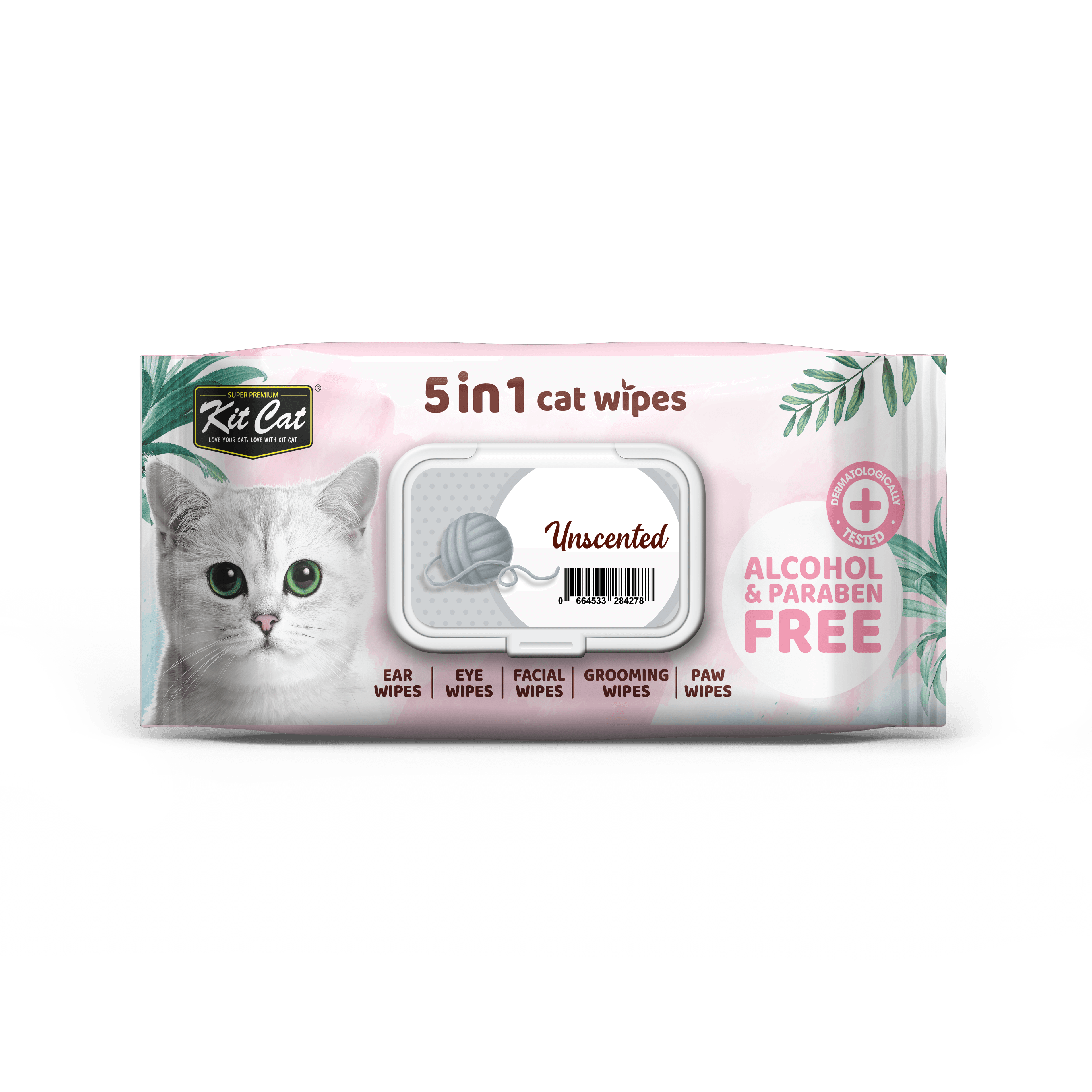 Kit Cat 5 in 1 Cat Wipes 80pcs (Unscented)