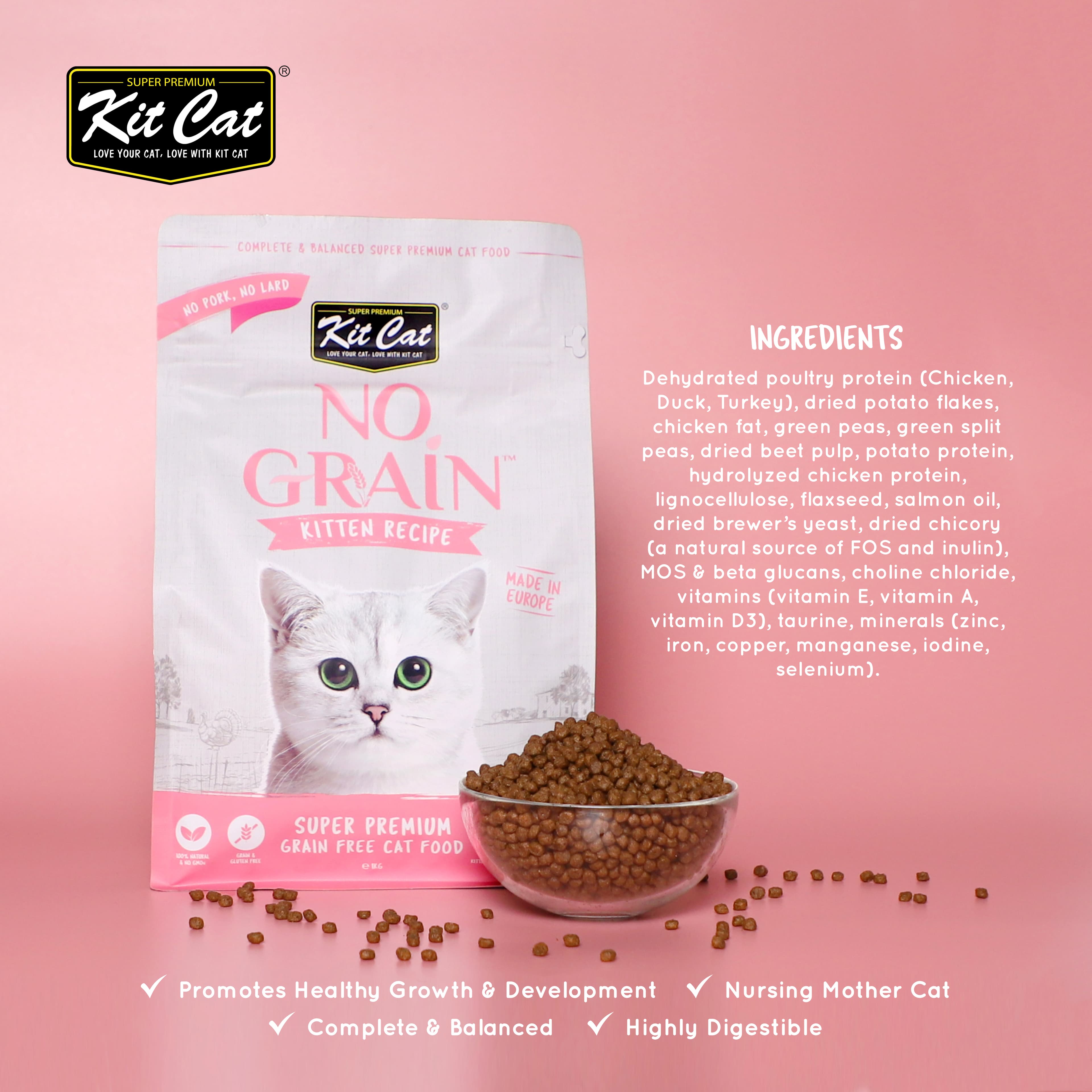 Kit Cat No Grain Dry Cat Food (Kitten), 10kg