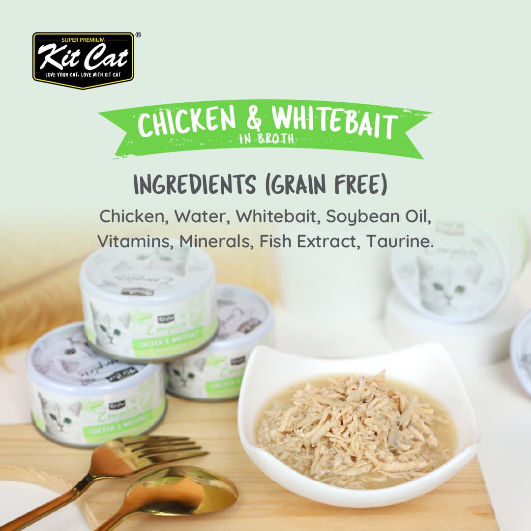 Kit Cat Complete Cuisine Pure Wet Cat Food - Chicken & Whitebait (70g)
