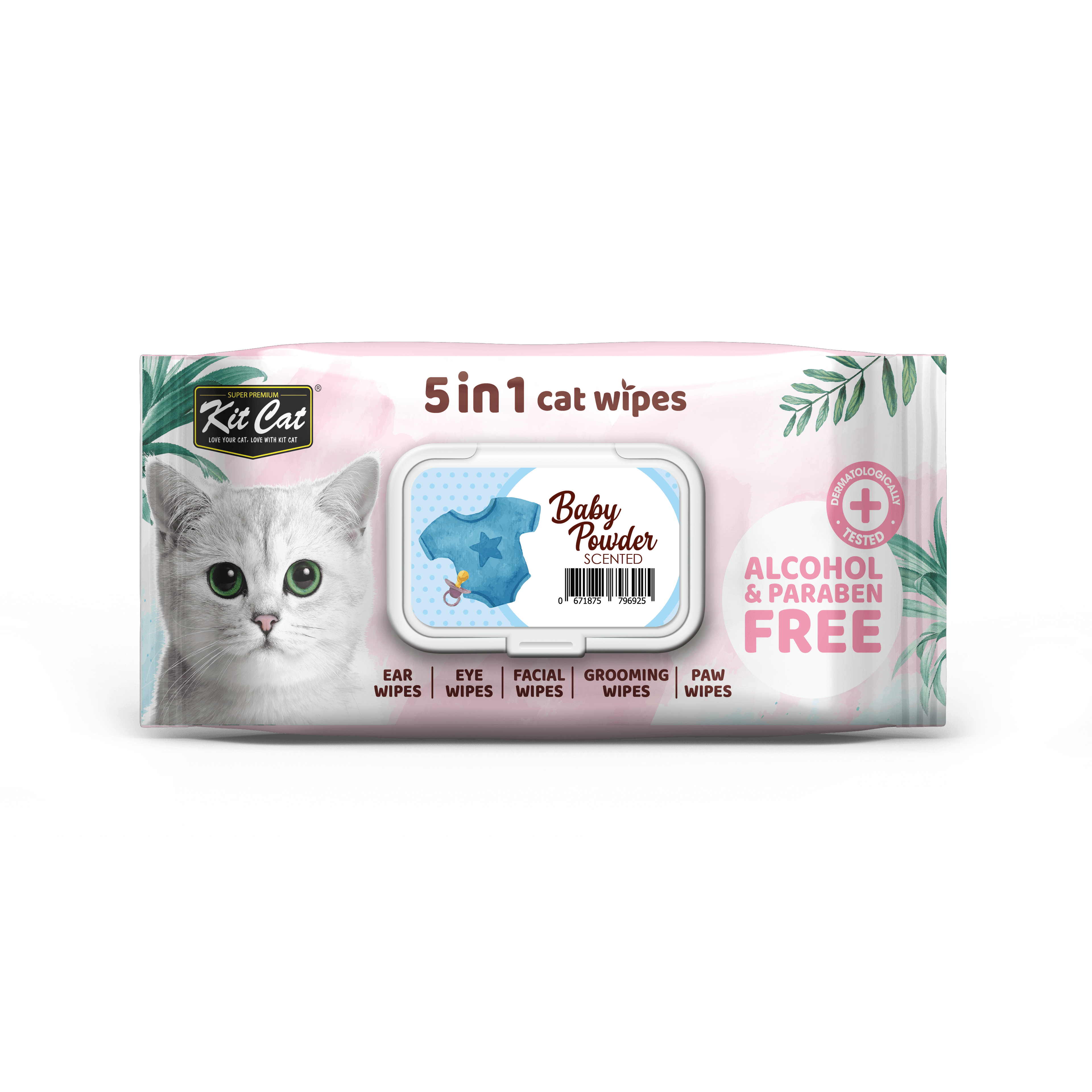 Kit Cat 5 in 1 Cat Wipes 80pcs (Baby powder)