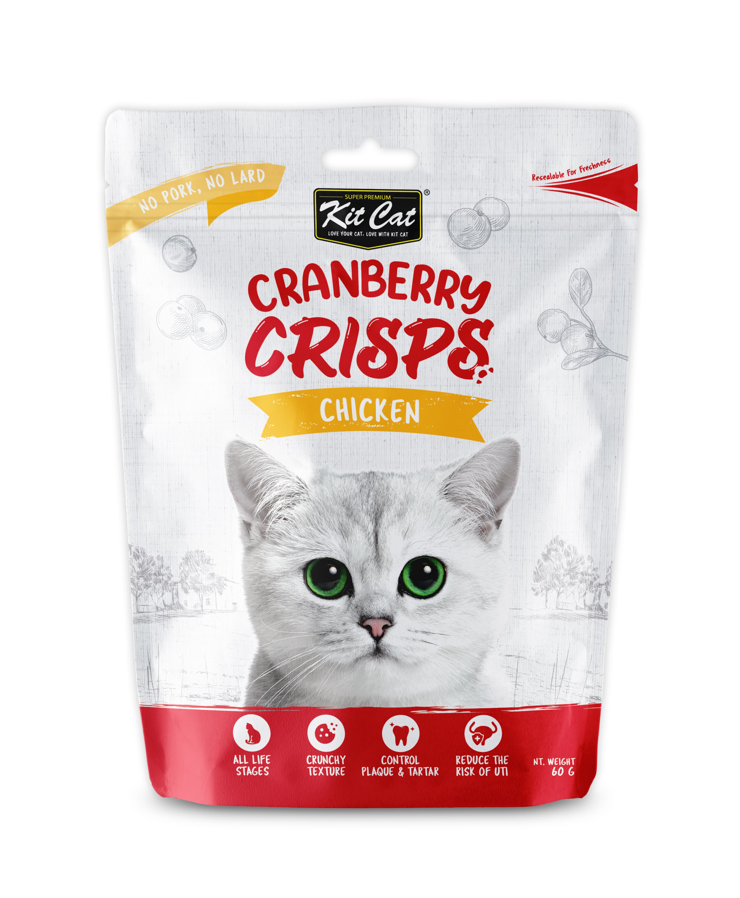 Kit Cat Cranberry Crisps Cat Treats - Chicken (60g)