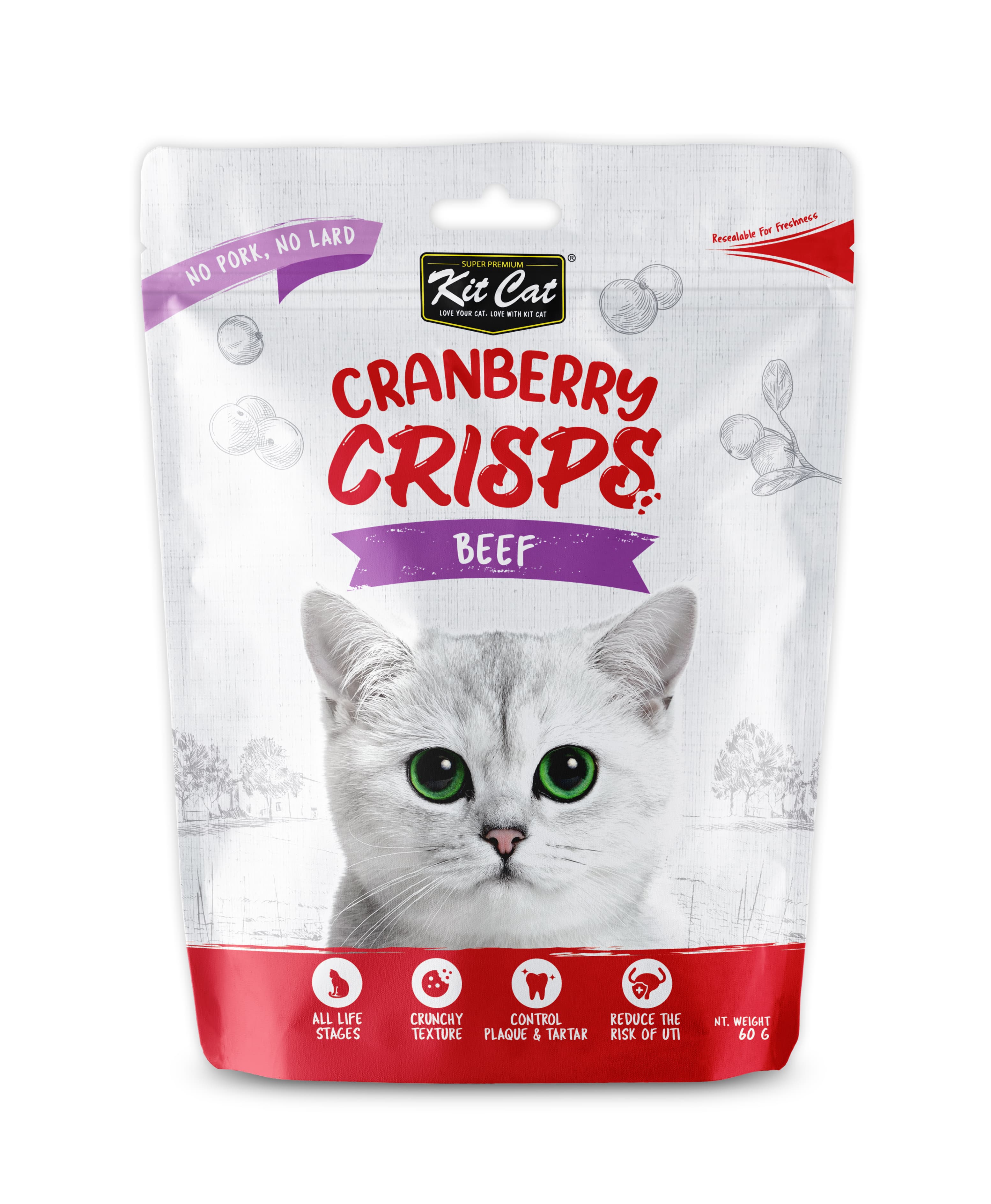 Kit Cat Cranberry Crisps Cat Treats - Beef (60g)
