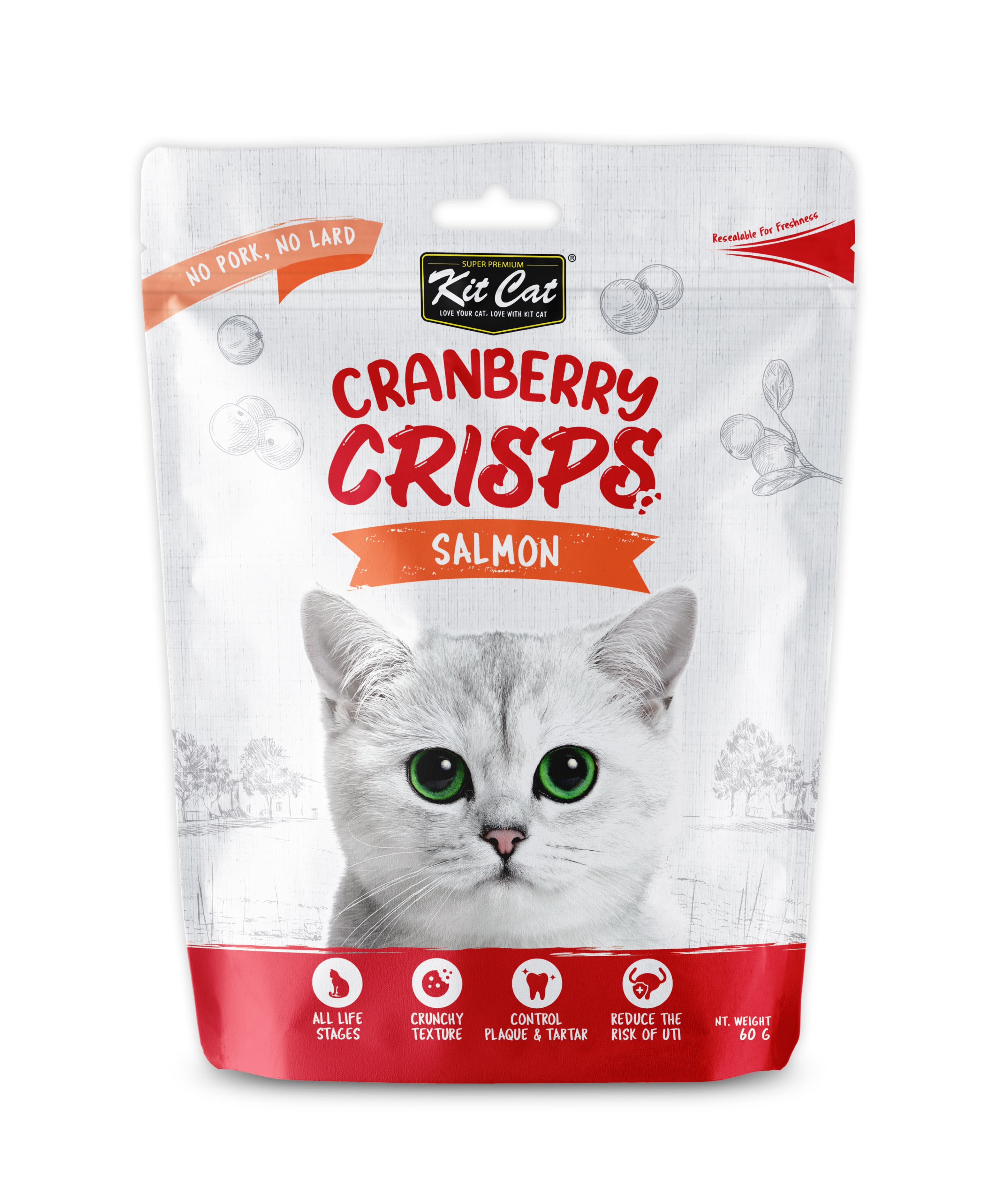 Kit Cat Cranberry Crisps Cat Treats - Salmon (60g)