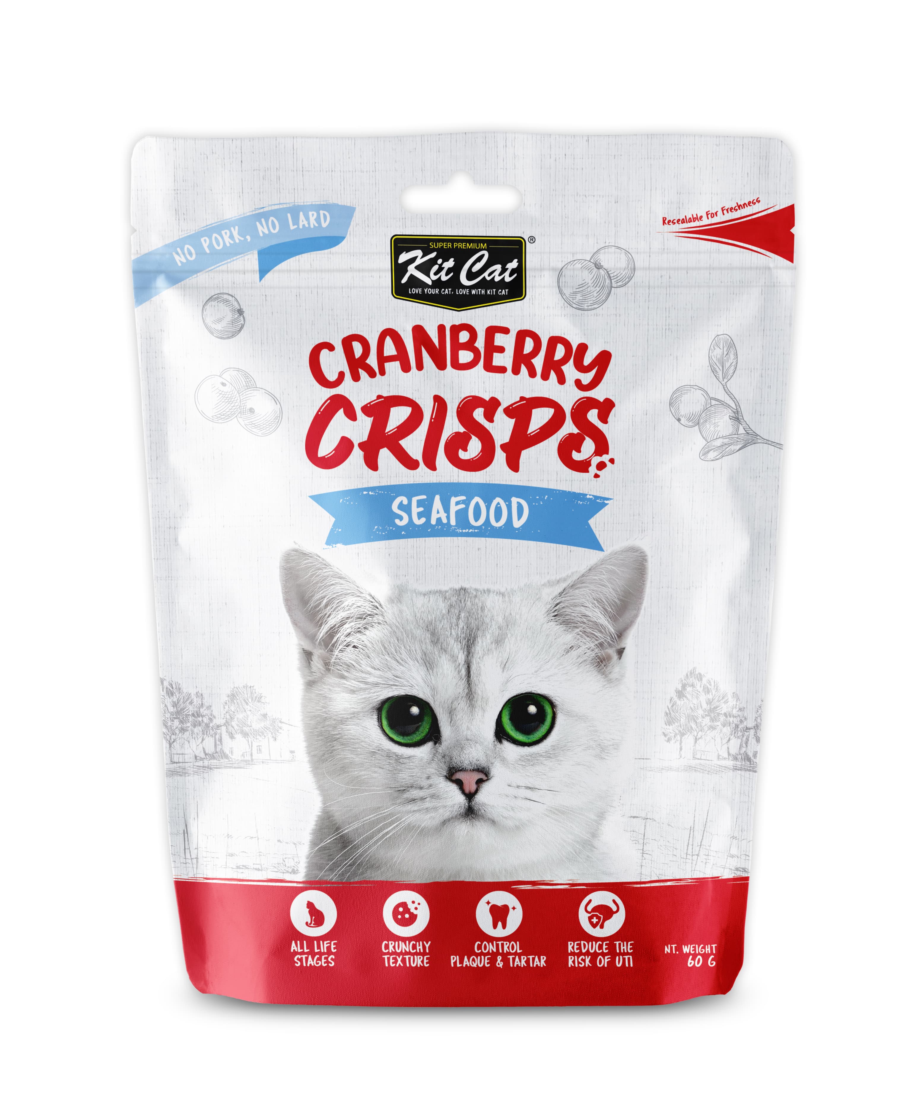Kit Cat Cranberry Crisps Cat Treats - Seafood (60g)