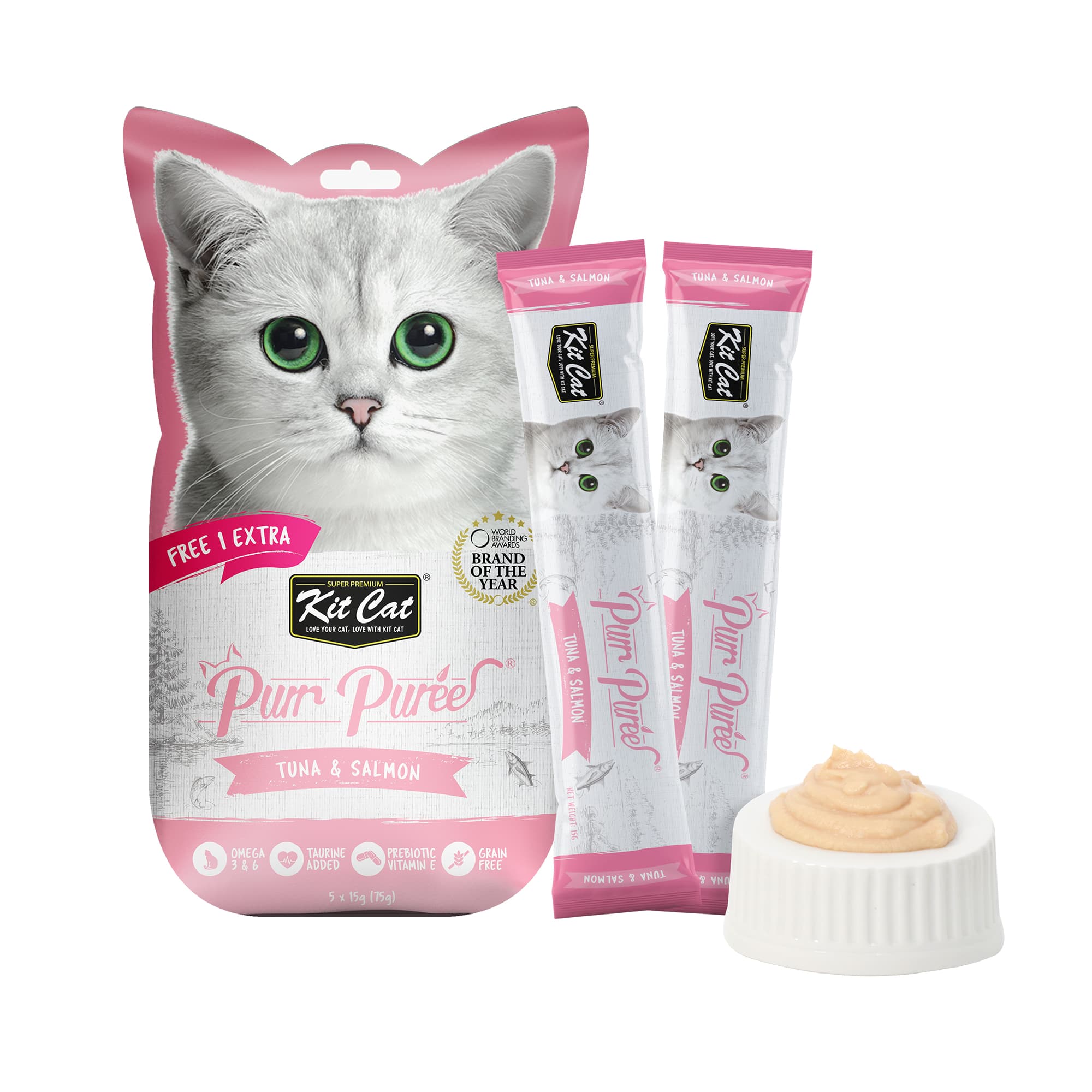 Kit Cat Purr Puree Tuna & Salmon 5x15g