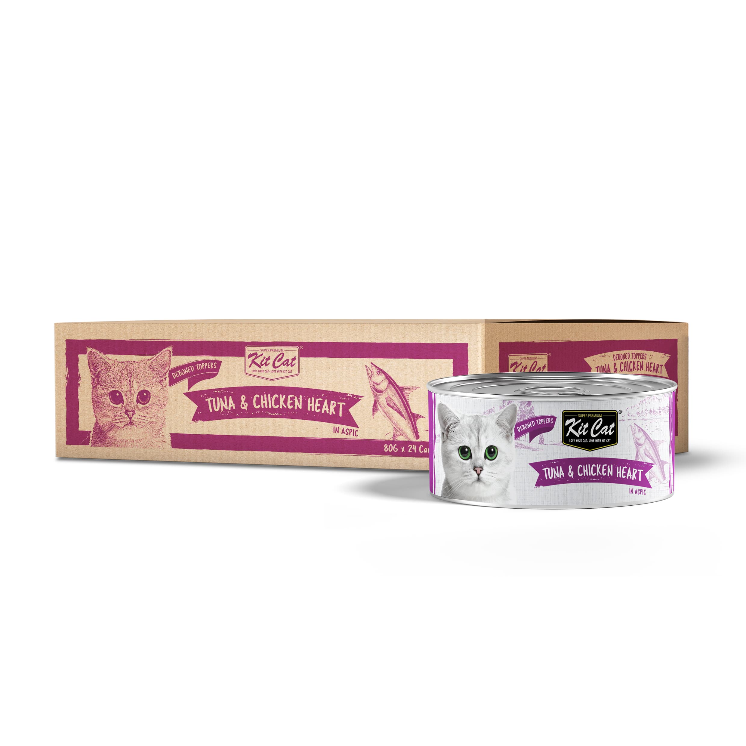 Kit Cat Deboned Tuna & Chicken Heart (80g)