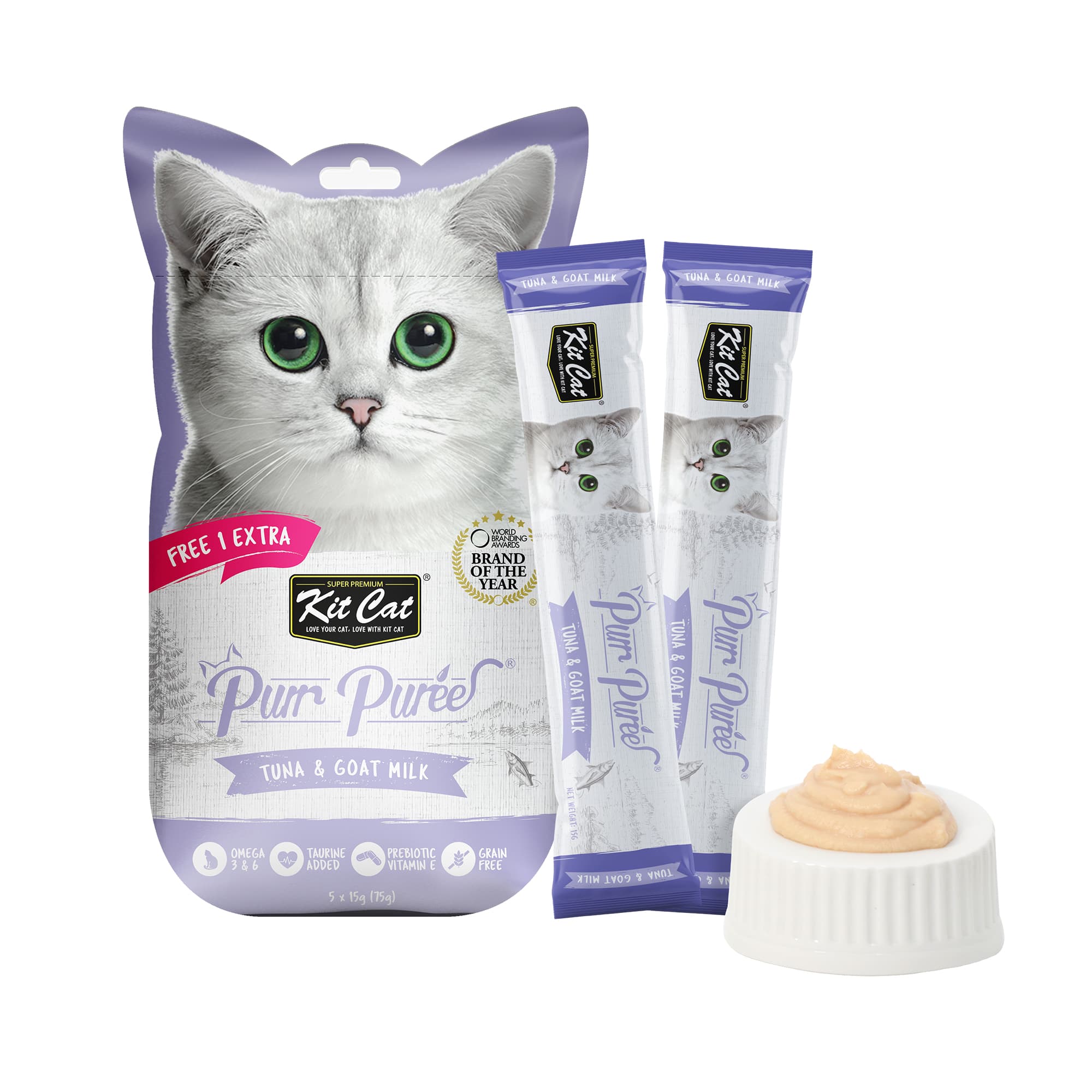 Kit Cat Purr Puree Tuna & Goat Milk (15g) | 5 Sticks