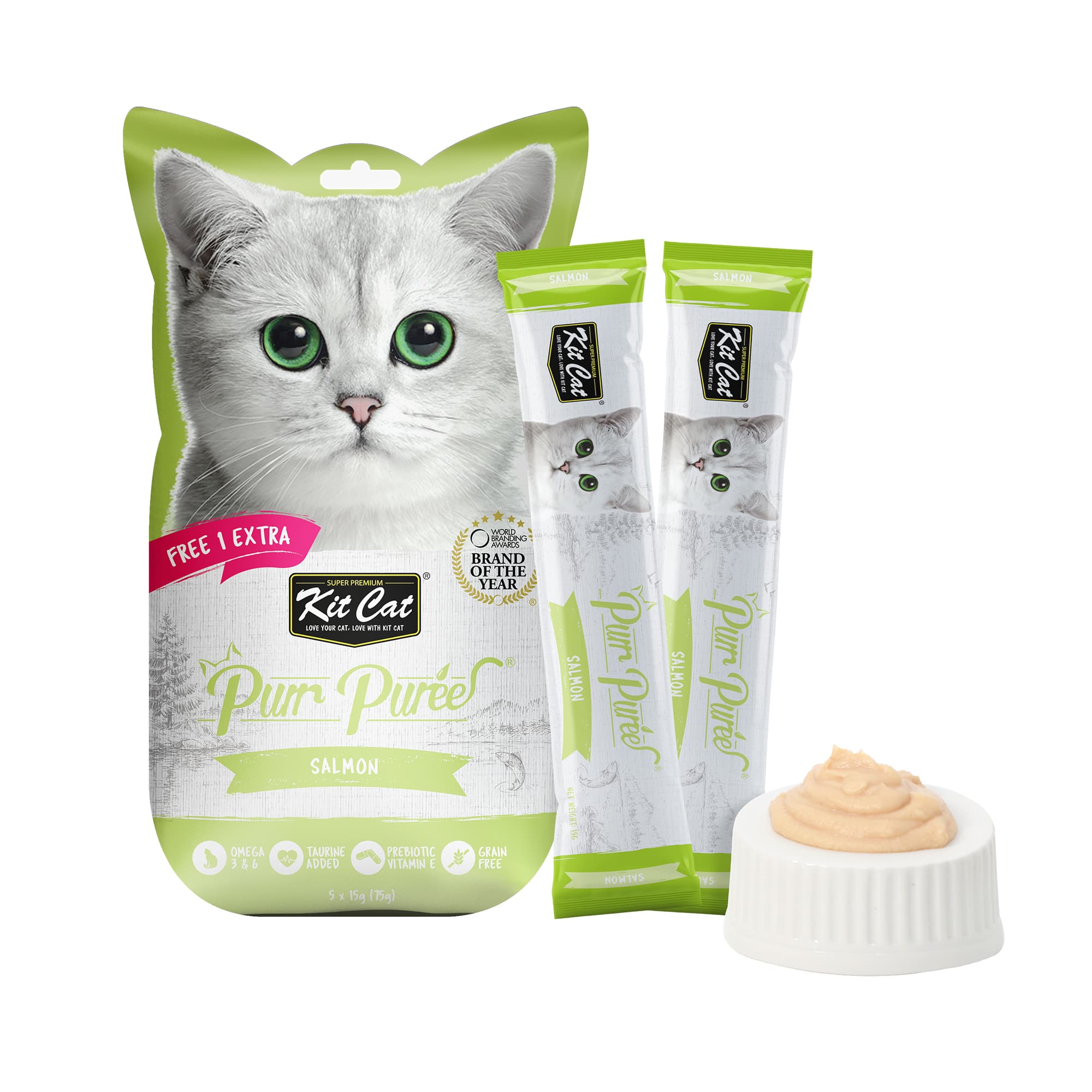 Kit Cat Purr Puree Salmon (15g) | 5 Sticks