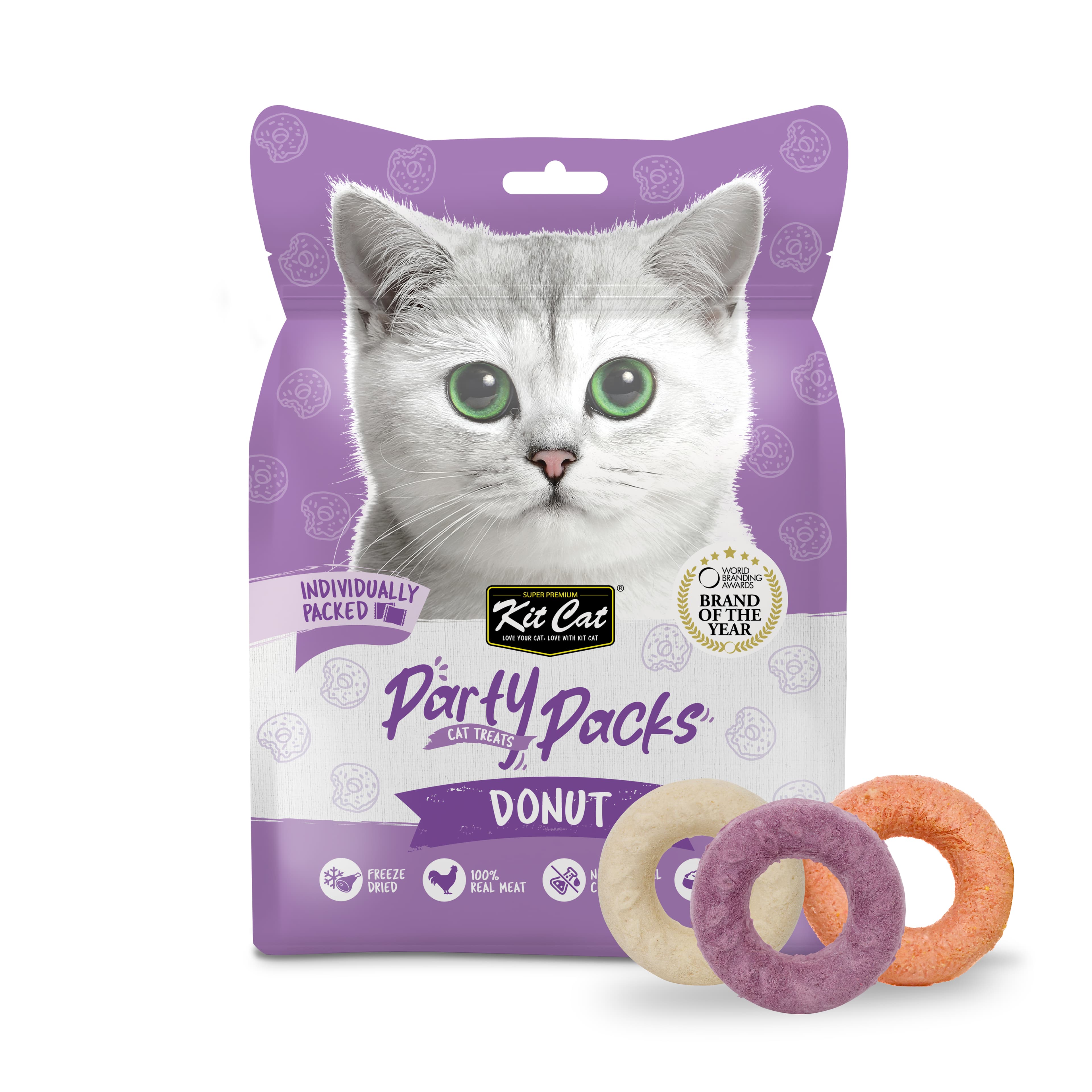 Kit Cat Party Packs Freeze Dried Treats for Cats - Donut (30g)