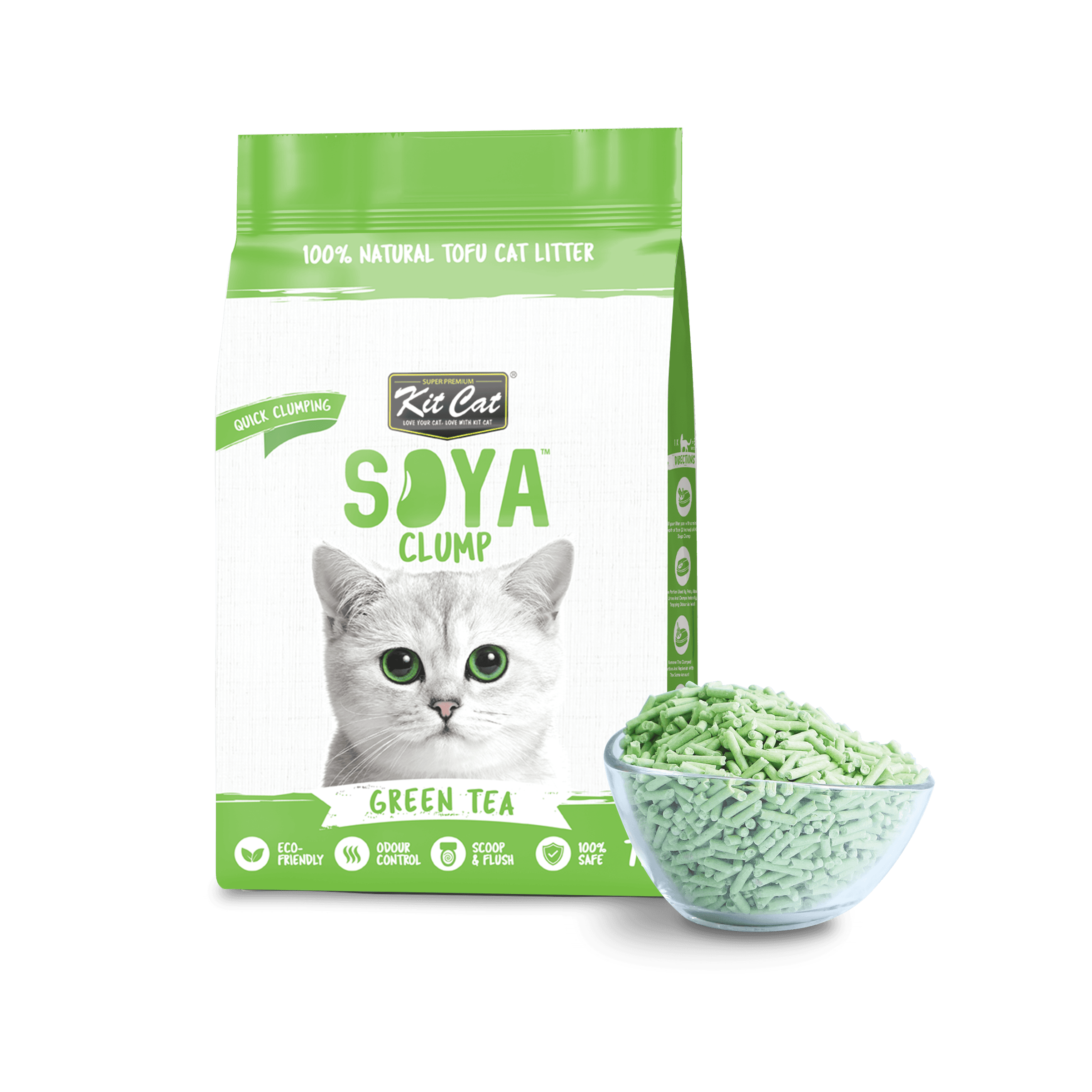 Kit Cat SoyaClump Soybean Litter 7L (Green Tea) (Carton)