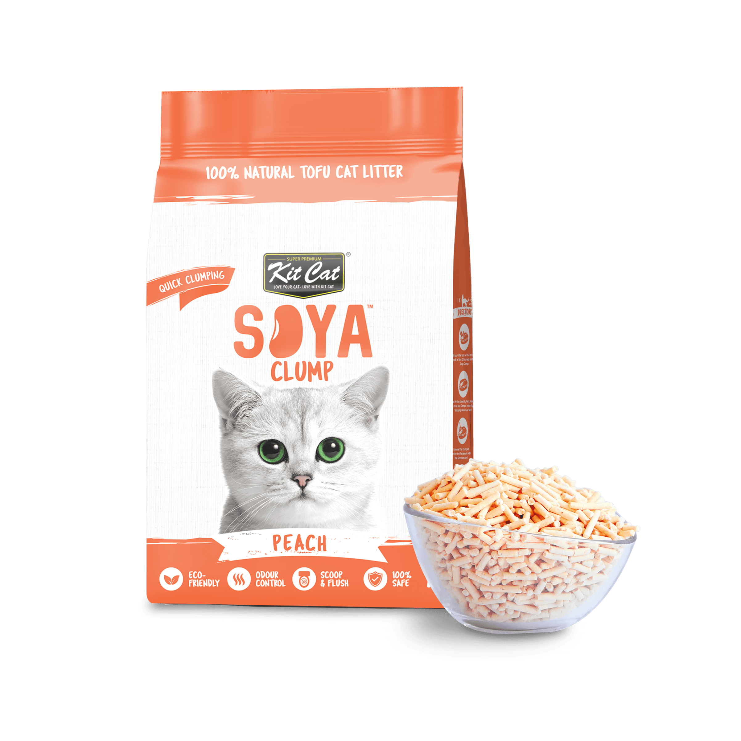 Kit Cat SoyaClump Soybean Litter 7L (Peach) (Carton)