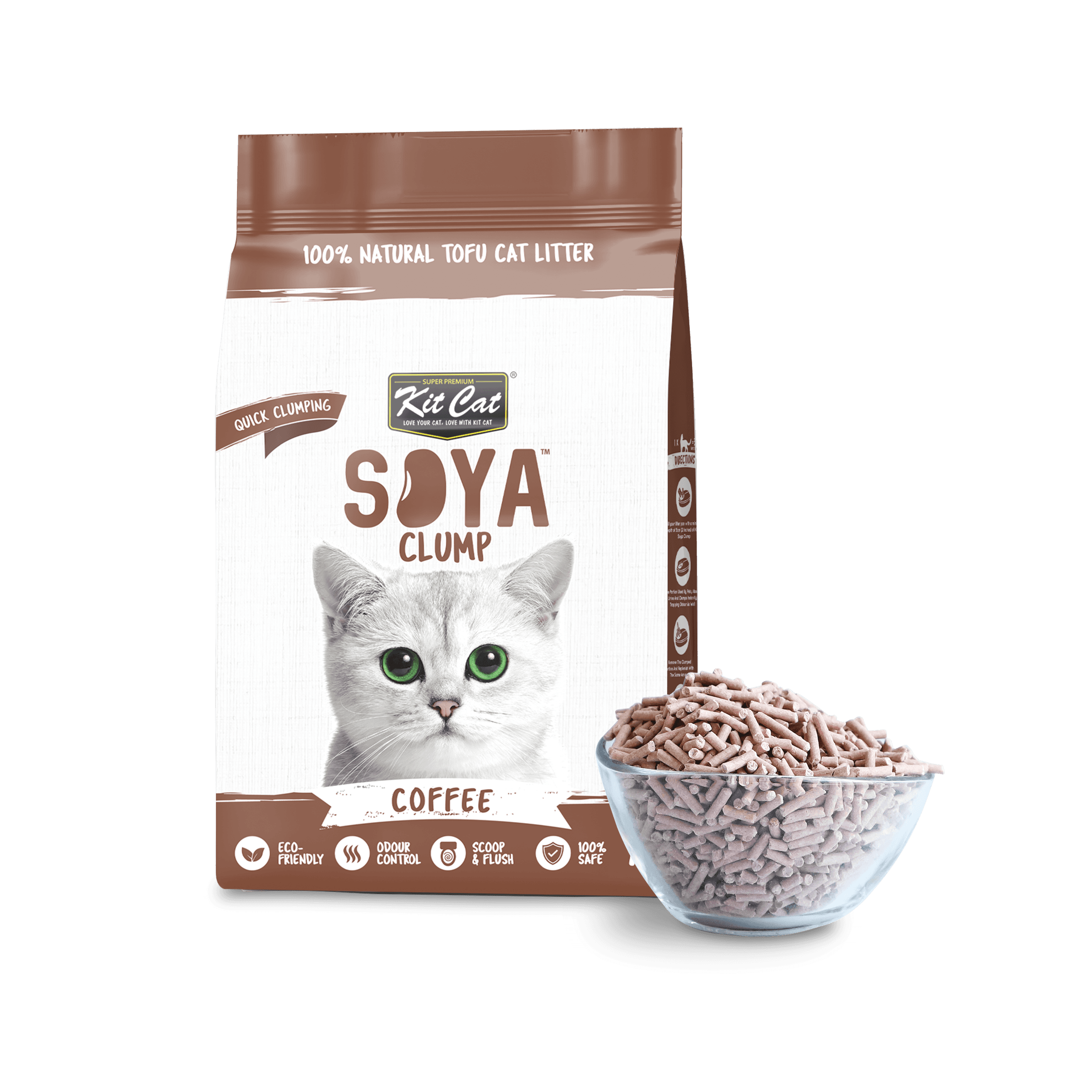 Kit Cat SoyaClump Soybean Litter 7L (Coffee) (Carton)