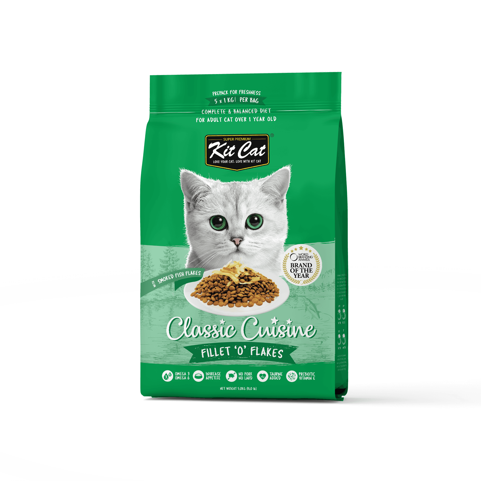 Kit Cat Premium Cat Food Fillet 'O' Flakes 5kg