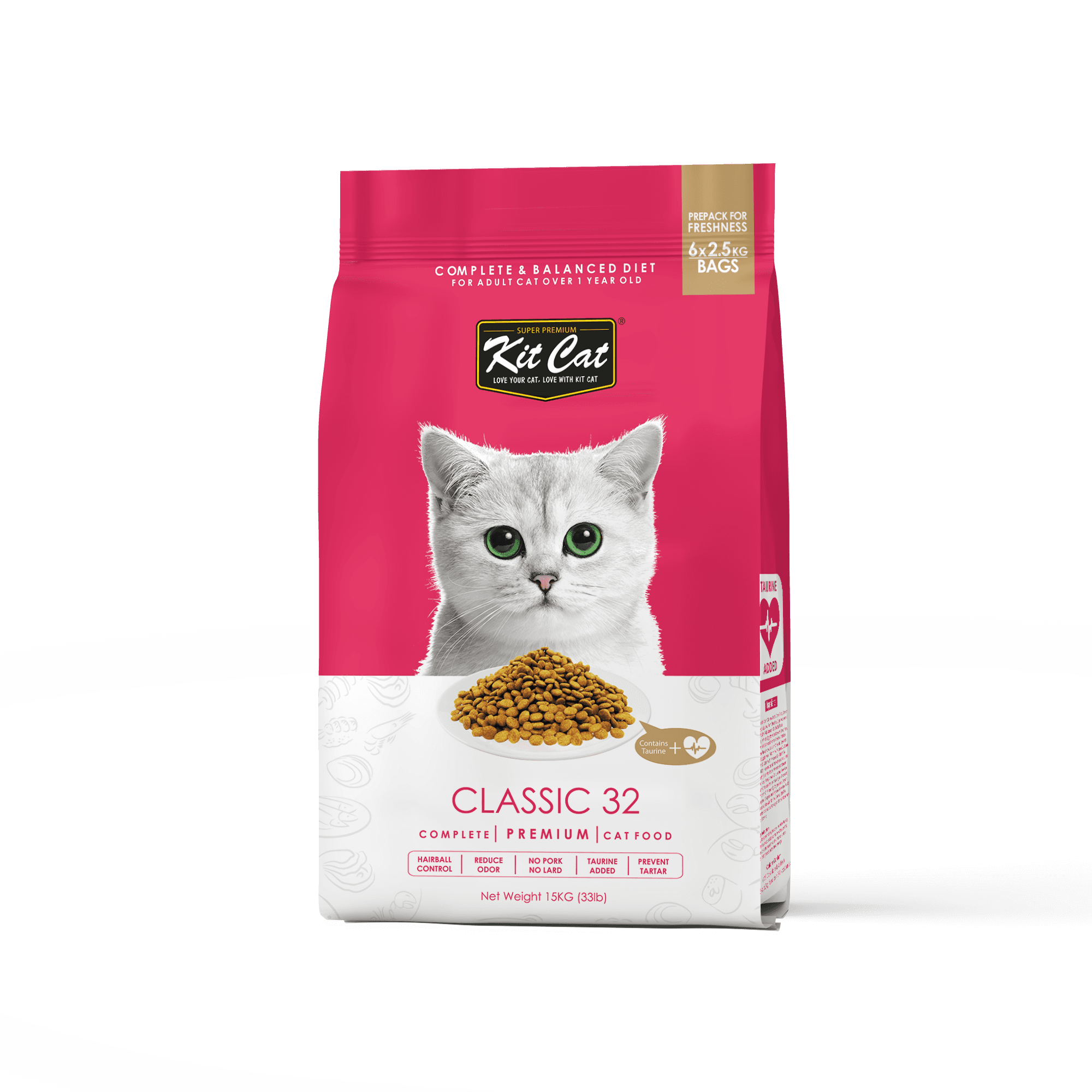 Kit Cat Premium Cat Food Classic 32 15kg