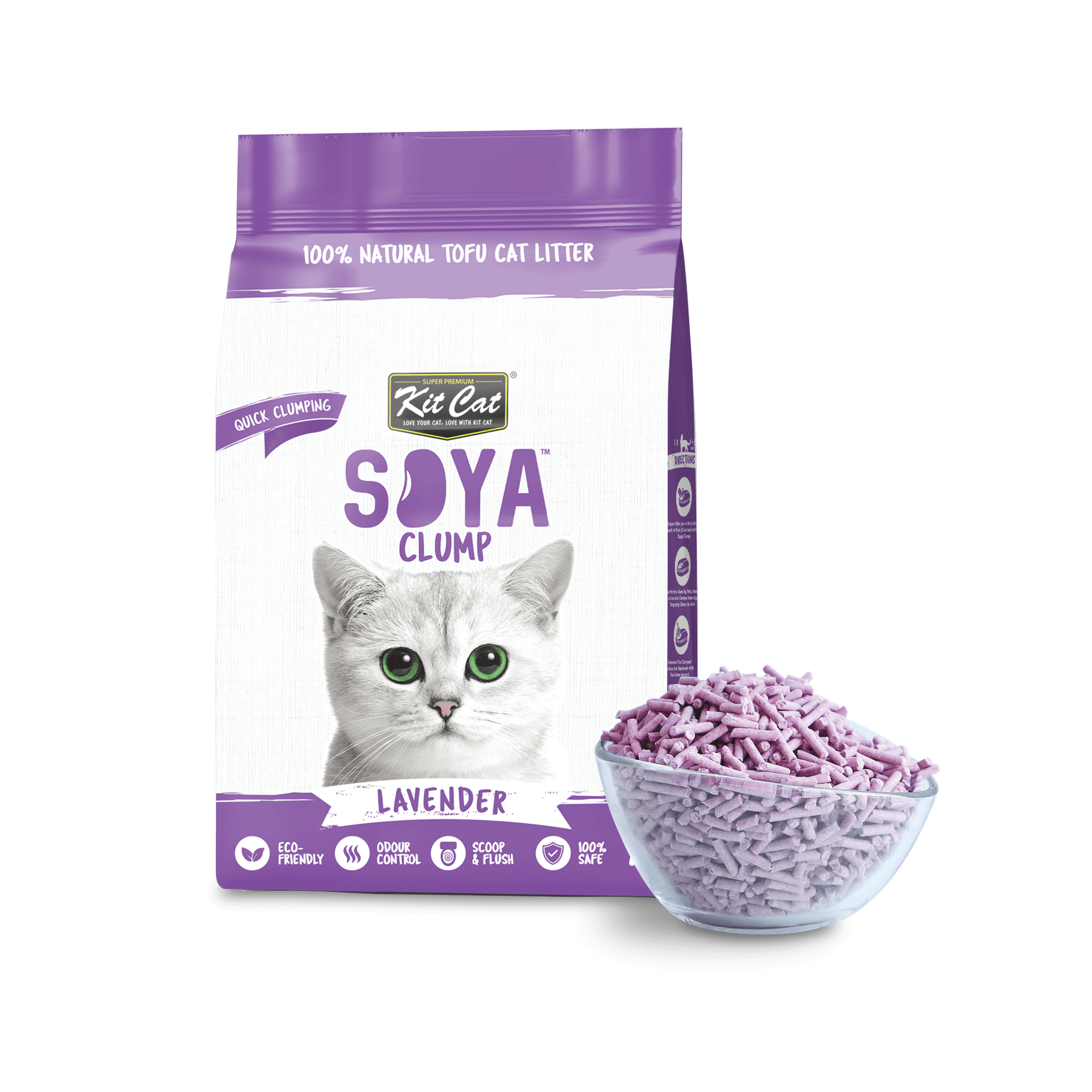 Kit Cat SoyaClump Soybean Litter 7L (Lavender) (Carton)