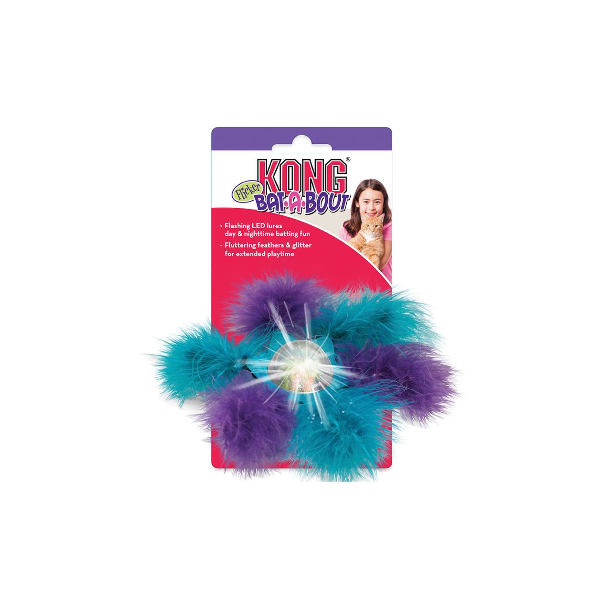 KONG Bat-A-Bout Flicker Flurry (One Size), 1pcs