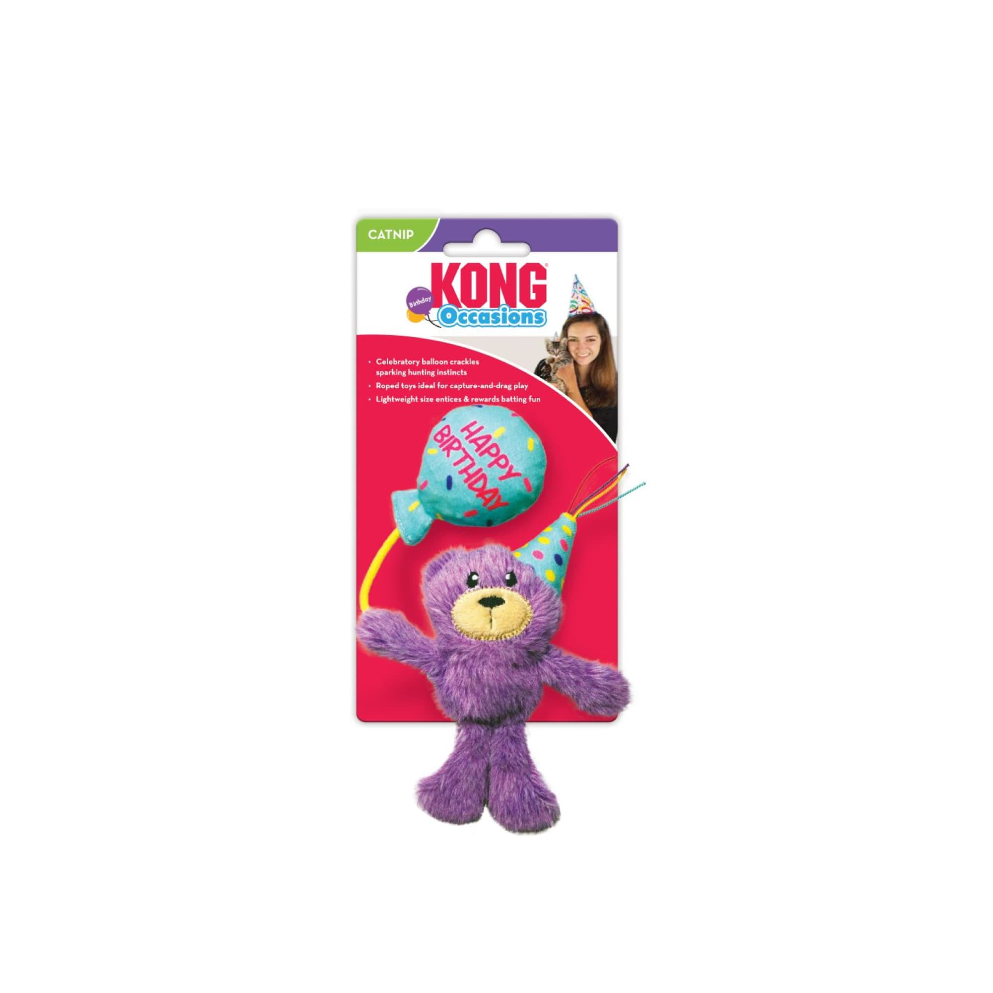 KONG Cat Occasions Birthday Teddy (One Size), 1pcs