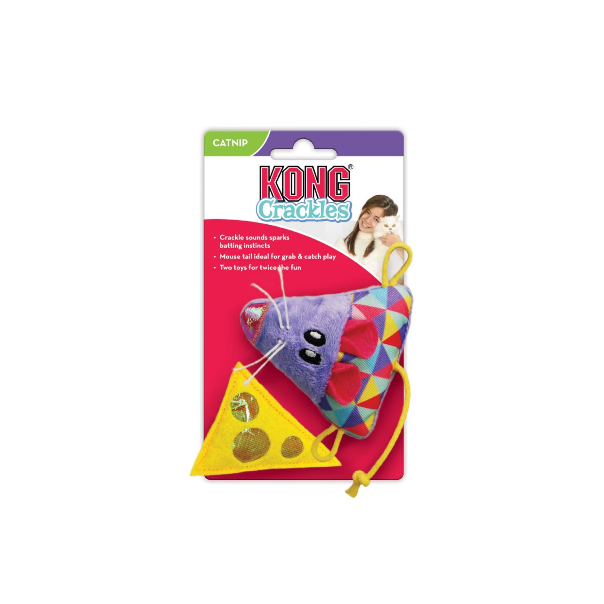 KONG Crackles & Cheez Mouse (One Size), 2pcs