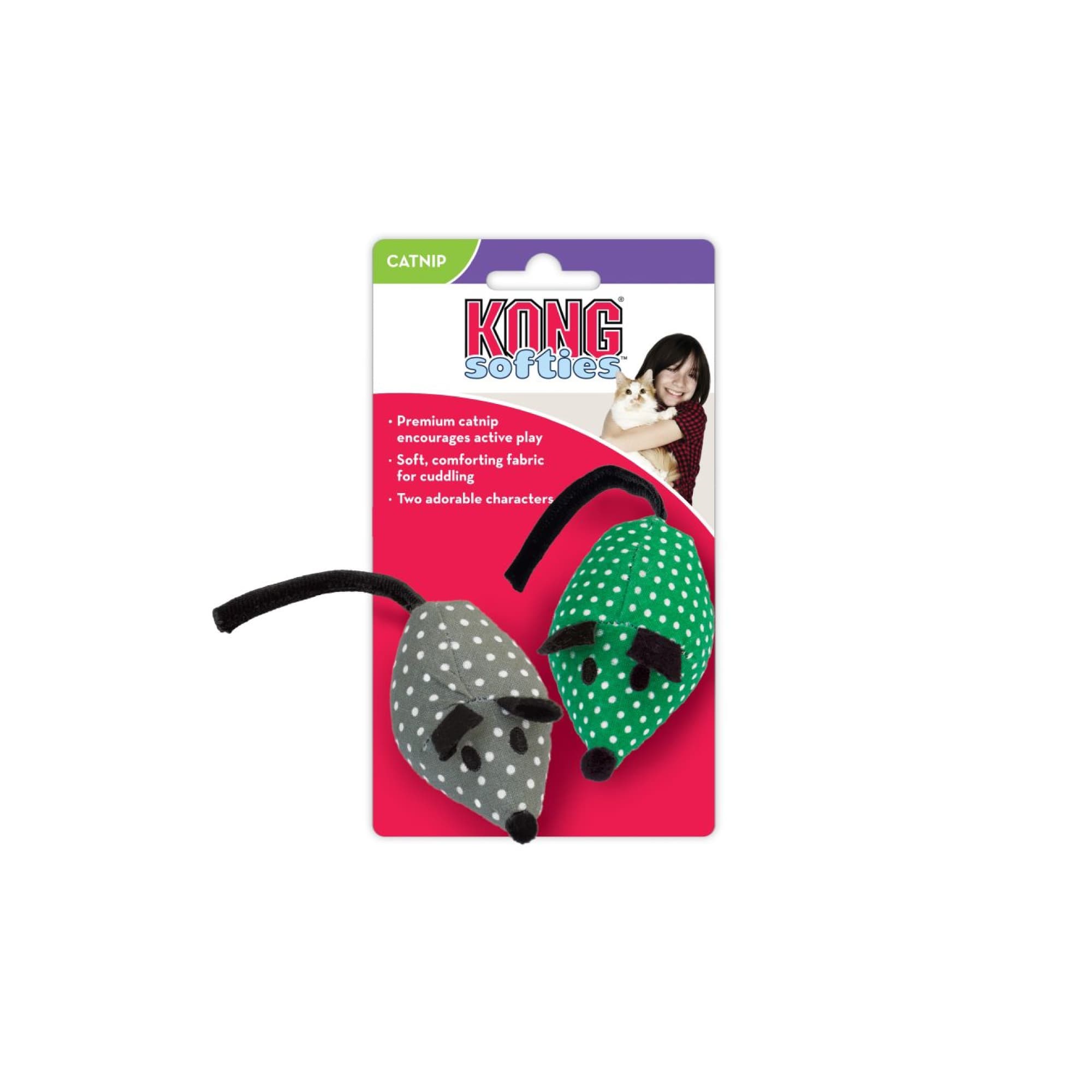 KONG Softies Mice Assorted (One Size), 2pcs